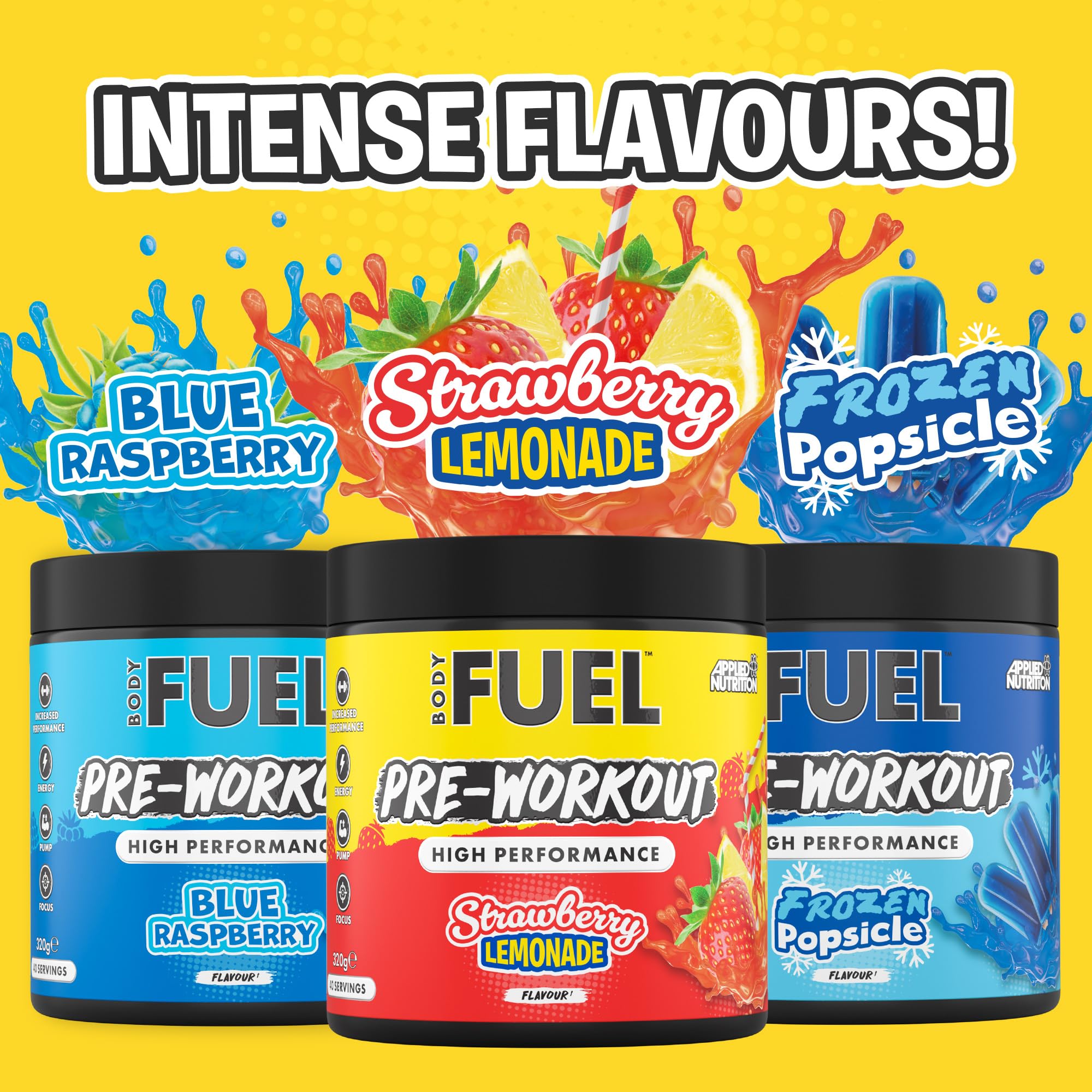 Applied Nutrition BodyFuel Pre-Workout Powder - 40 Servings | Energy, Strength & Endurance Boost | Sugar-Free 4