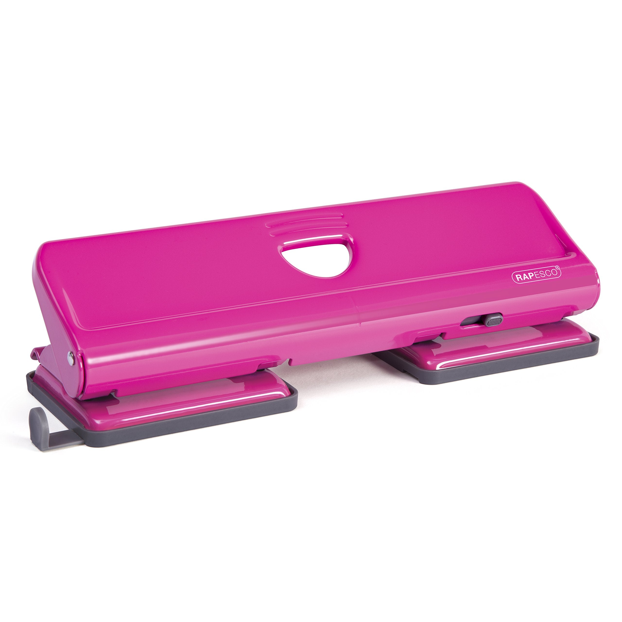 RAPESCO 720 4-Hole Punch - 22 Sheet Capacity | Metal Construction | Hot Pink