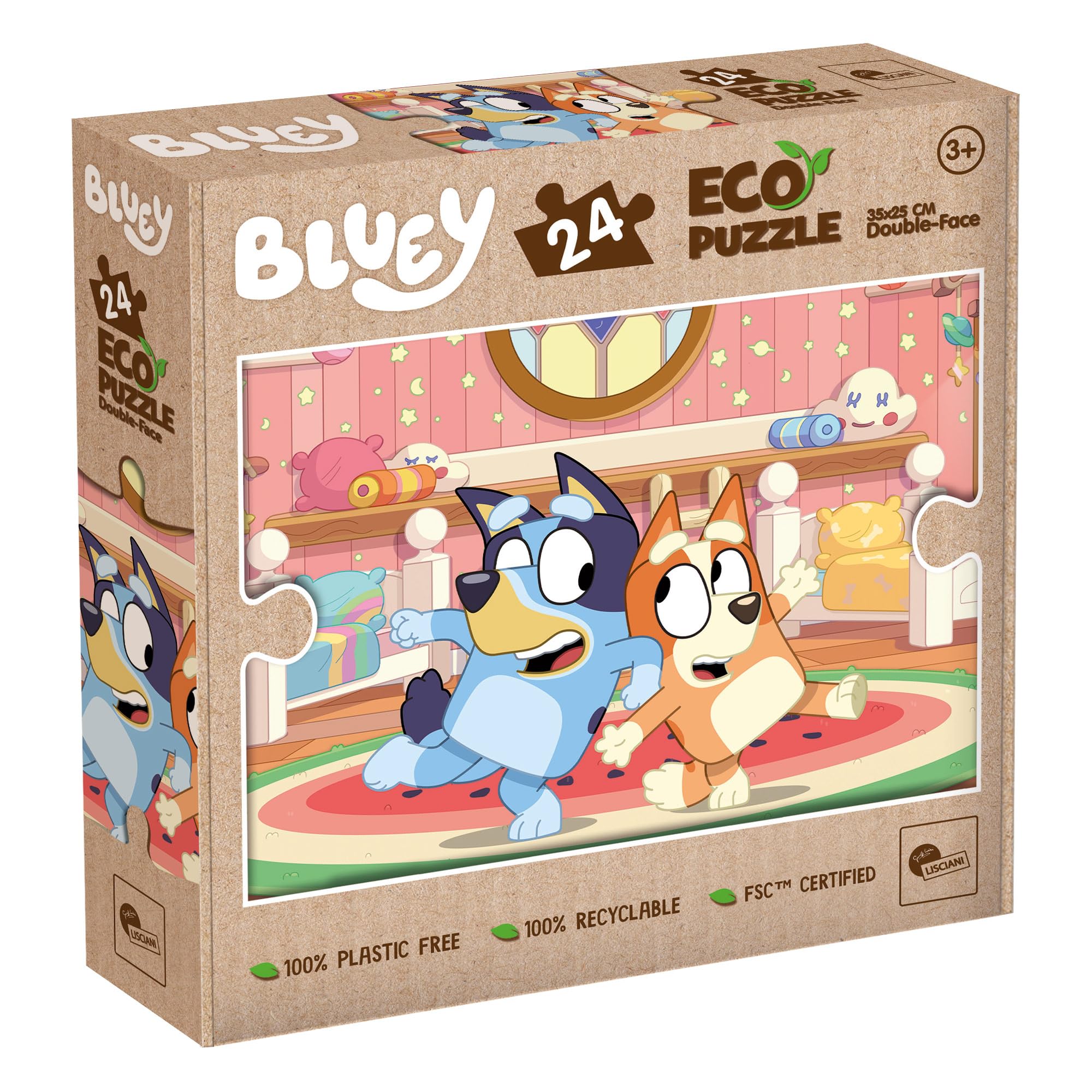 Liscianigiochi Bluey Double-Sided Colouring Jigsaw Puzzle - 24 Pieces | Ages 3+