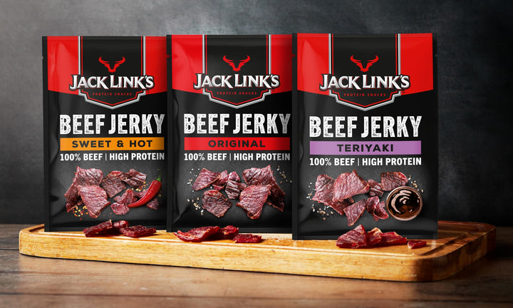Jack Link's Beef Jerky Original - Box of 12 x 60g - High Protein Dried Meat Snack