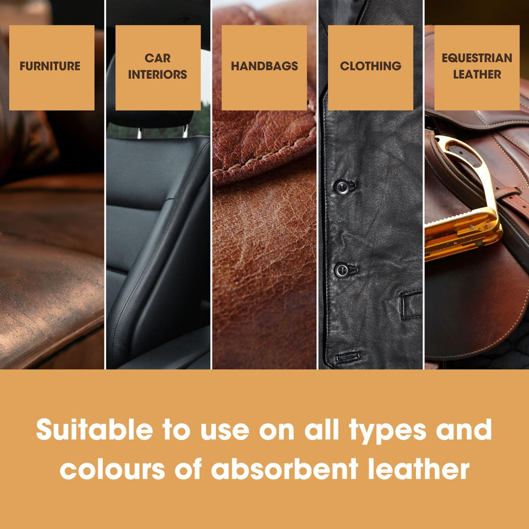 Furniture Clinic Leather Recolouring Balm - Black - Restore Faded & Scratched Leather Sofas, Car Seats, Shoes, Bags