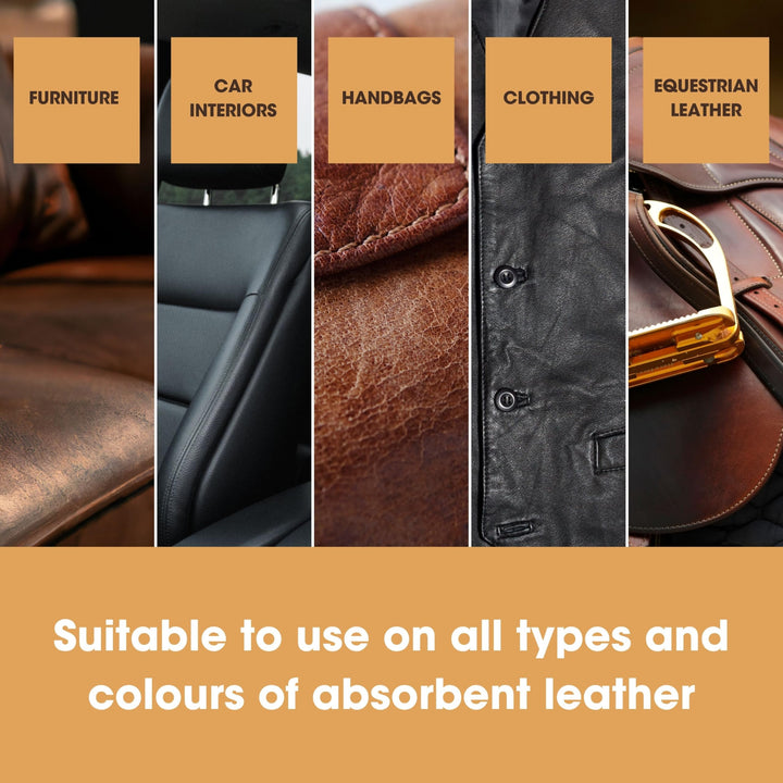 Furniture Clinic Leather Recolouring Balm - Black - Restore Faded & Scratched Leather Sofas, Car Seats, Shoes, Bags