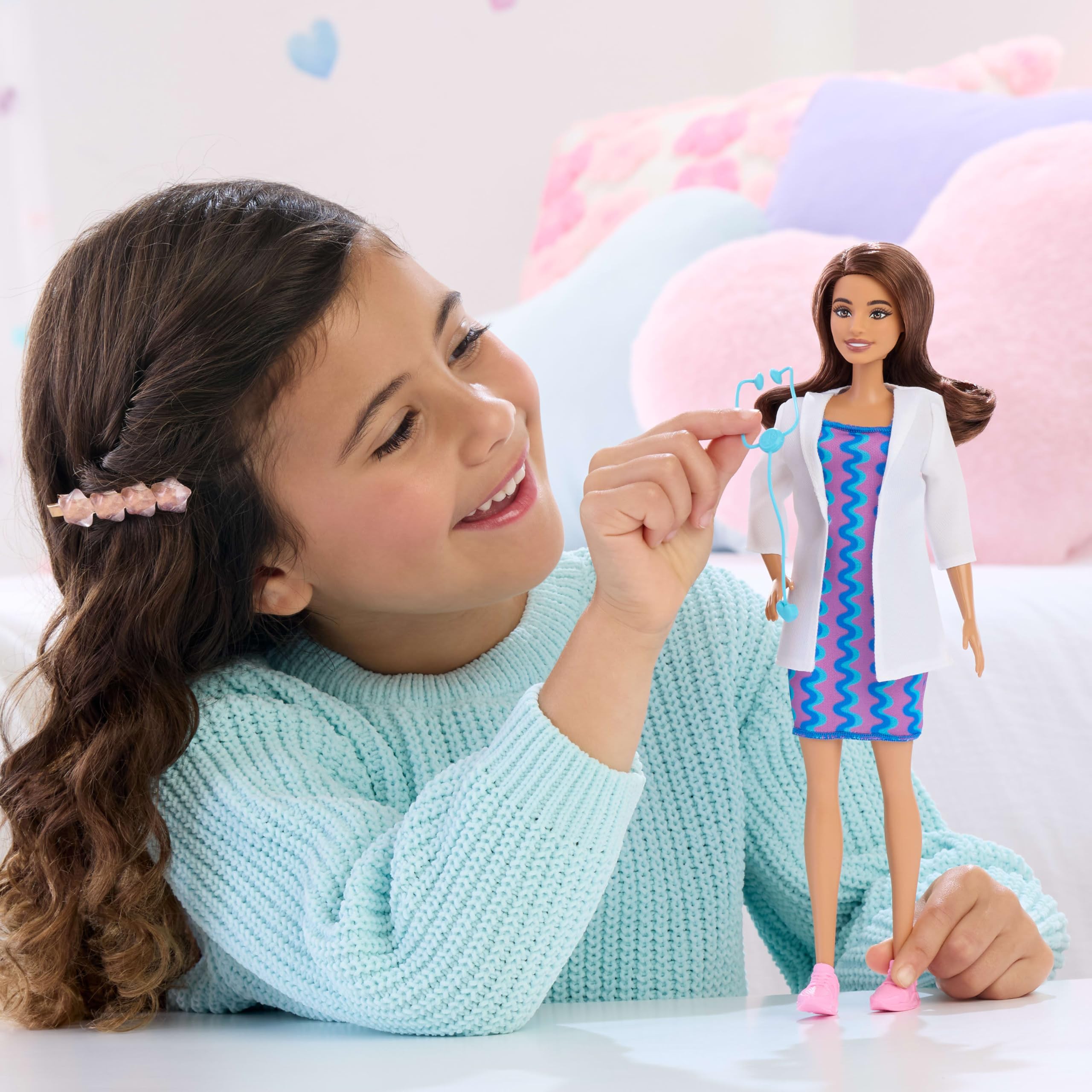 Barbie Careers Doctor Fashion Doll - Removable White Coat & Stethoscope | Ages 3+ 2