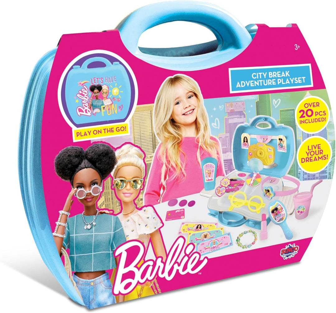 Sinco Creations Barbie City Break Adventure Playset- 20 Piece Barbie Play set Tr