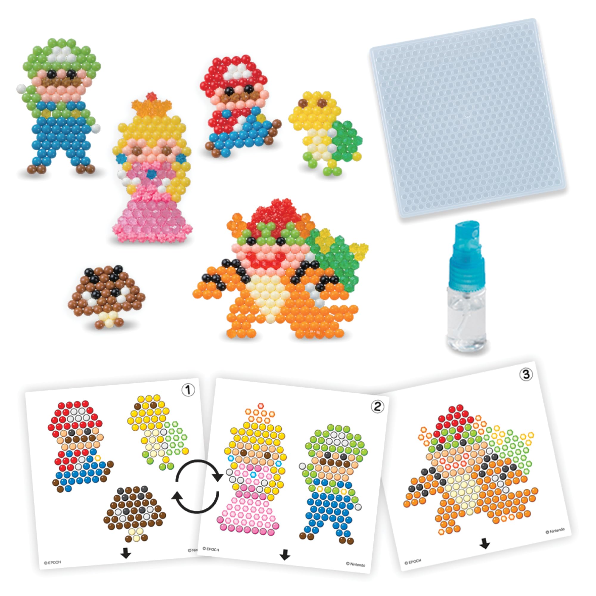 Aquabeads Super Mario Character Set Jewellery Making & Bead Kit | 690+ Beads, 22 Colors | Ages 4+ 2