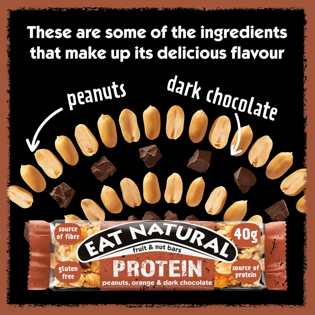 Eat Natural Protein Peanuts, Orange & Dark Chocolate Fruit & Nut Bar (12 x 40g)