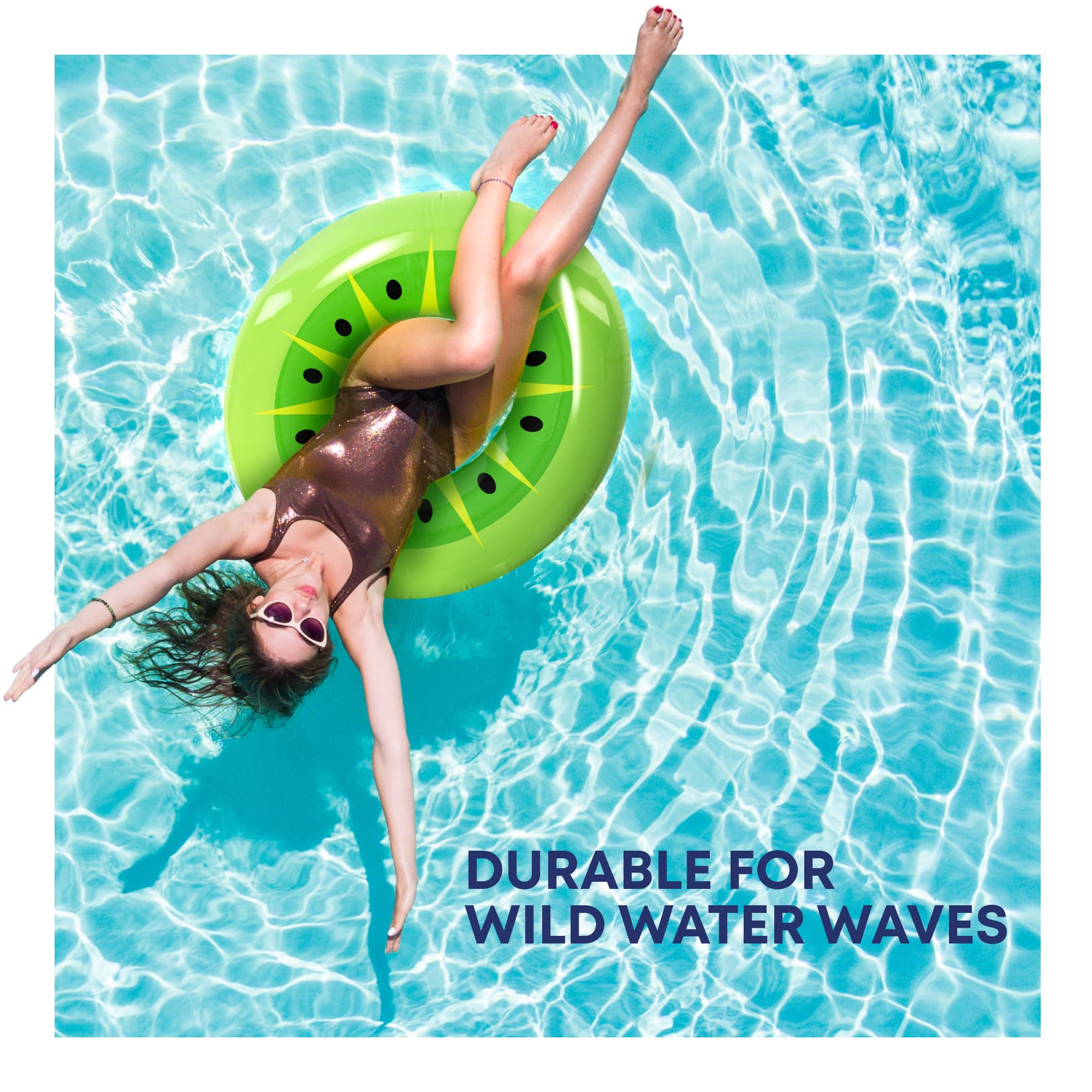 SPLASH! Inflatable Swimming Ring 90cm - Durable PVC Fruit Design | Supports 80kg 4
