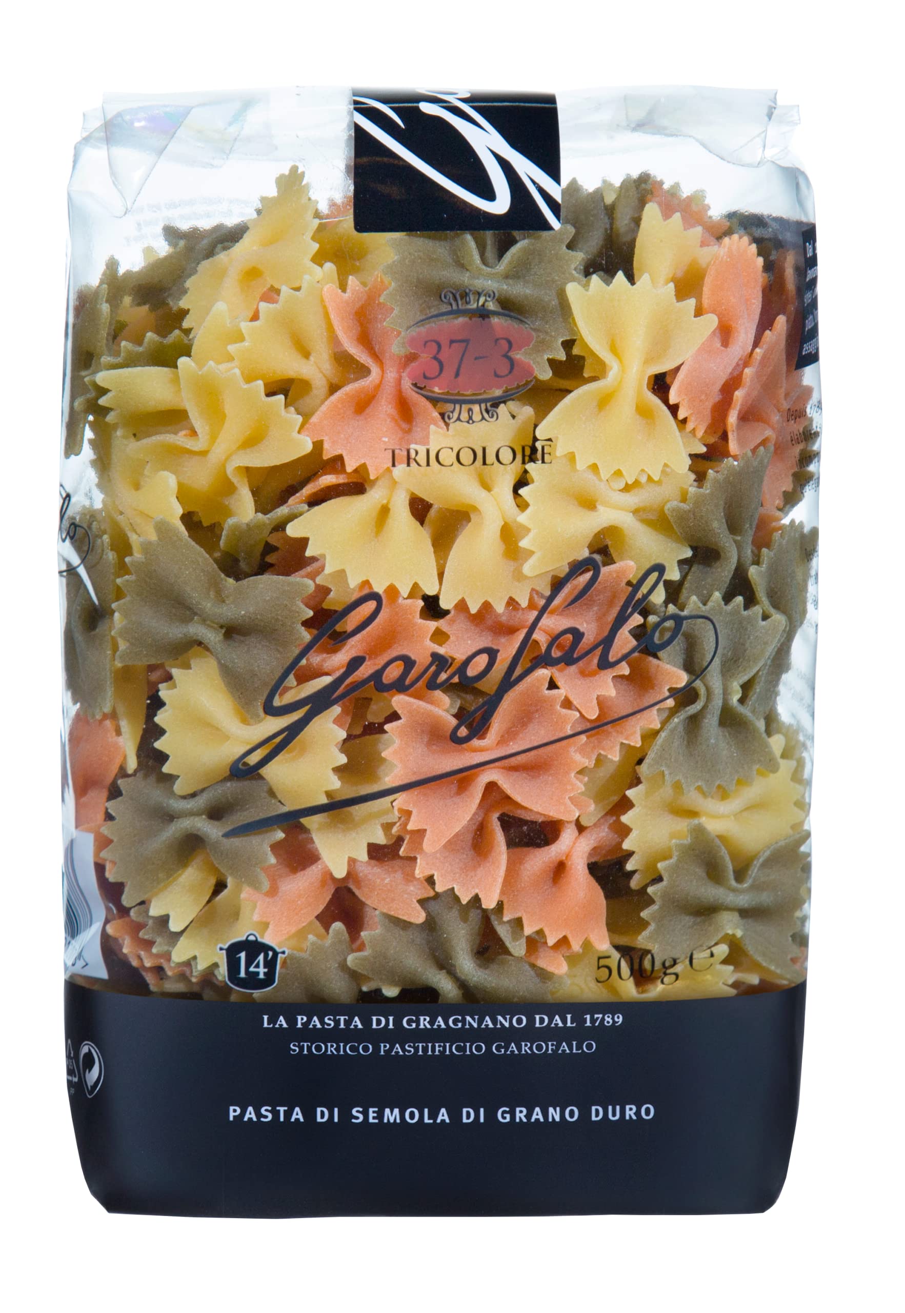 Garofalo Farfalle Tricolore Italian Dried Pasta with Spinach and Tomato | 500g