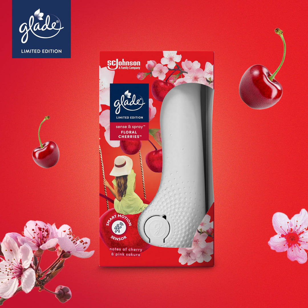 Glade - Sense & Spray Air Freshener Refill (Floral Cherries, Motion Activated, Twin Pack)