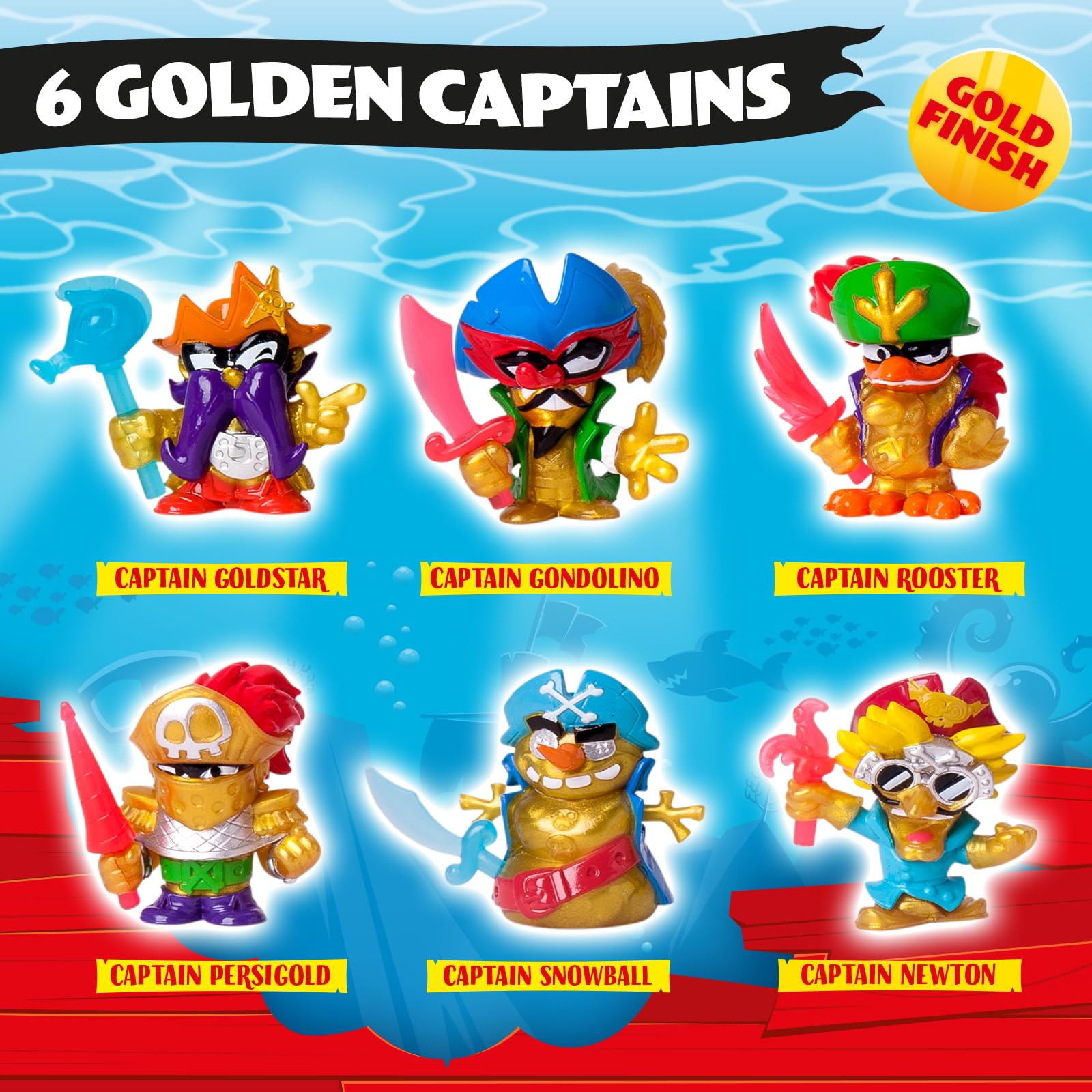 PIRATIX ADVENTURE WORLD Piratix Shark Treasure Series – Captain Pack Newton | Includes 4 Figures 4