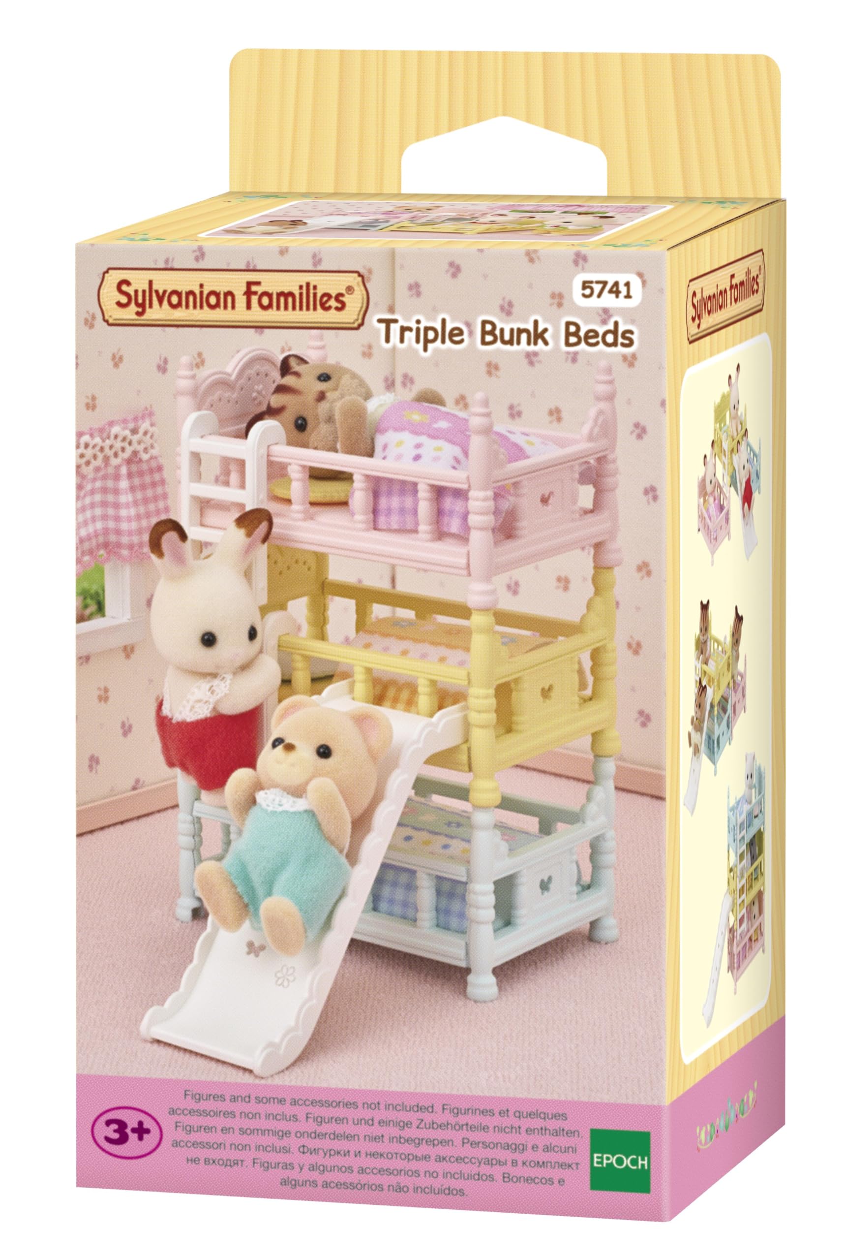 Sylvanian Families Triple Bunk Beds Playset | Includes Slide & Pillows | Ages 3+