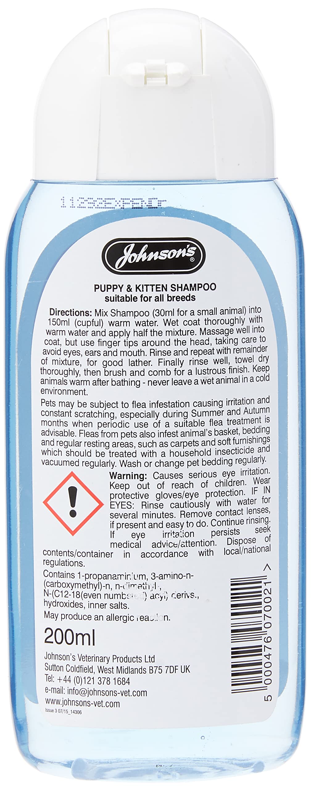 Johnsons Veterinary Products Puppy and Kitten Shampoo - Non-Irritant Formula | 200 ml Liquid 3