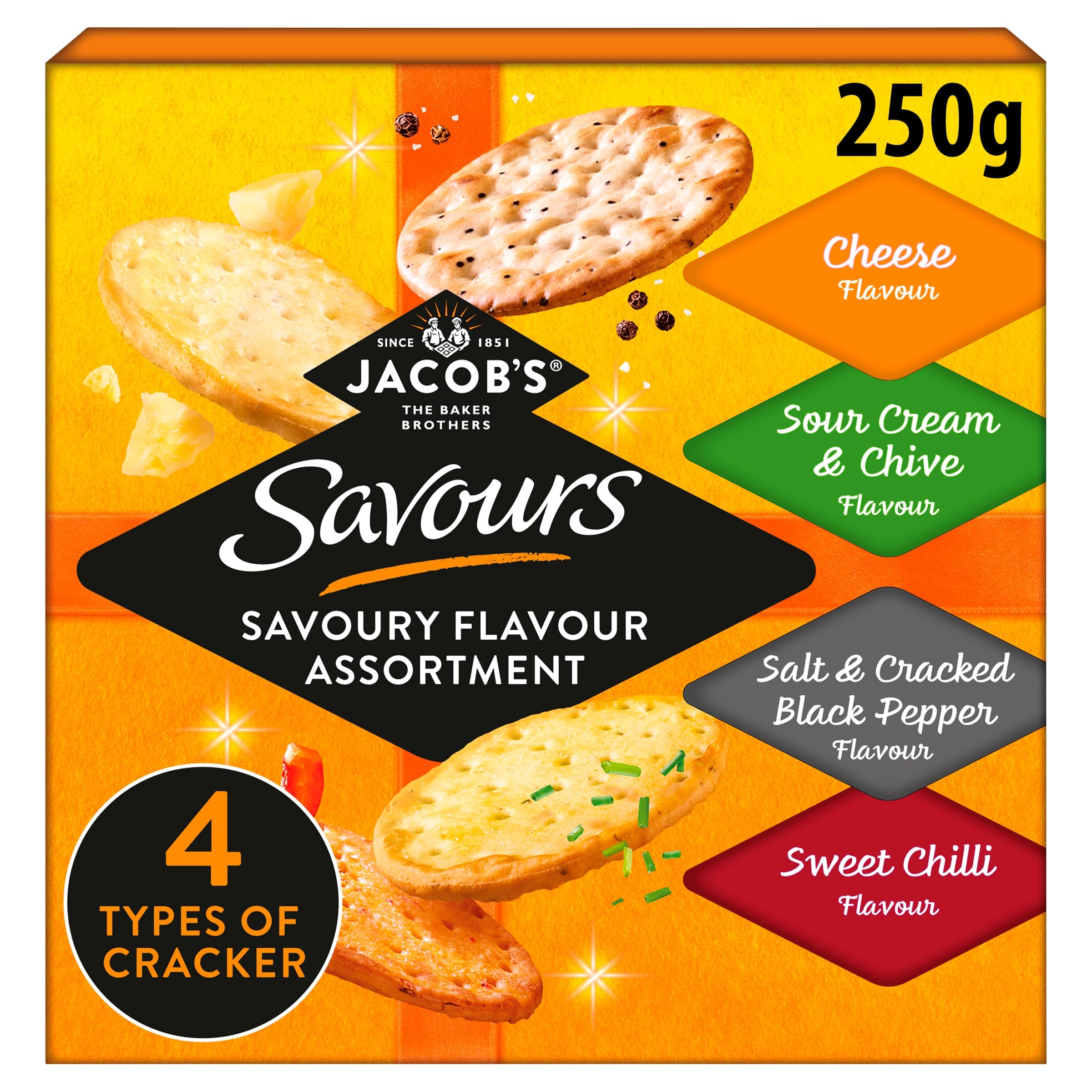 JACOB'S Savours Flavours Assortment - Selection Box of Cheese Crackers