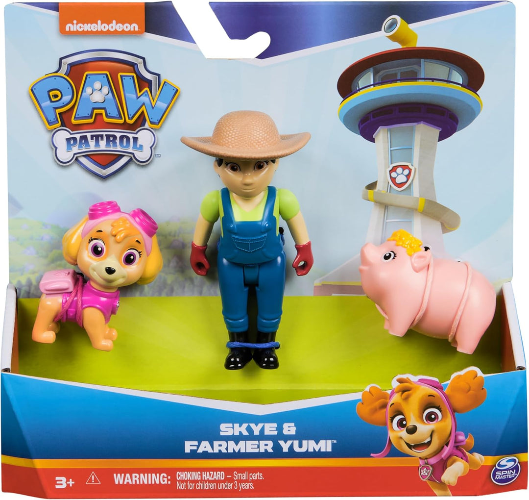 Paw Patrol Skye, Farmer Yumi, and Piggie Figures - Adventure-Ready Playset for Kids Ages 3+