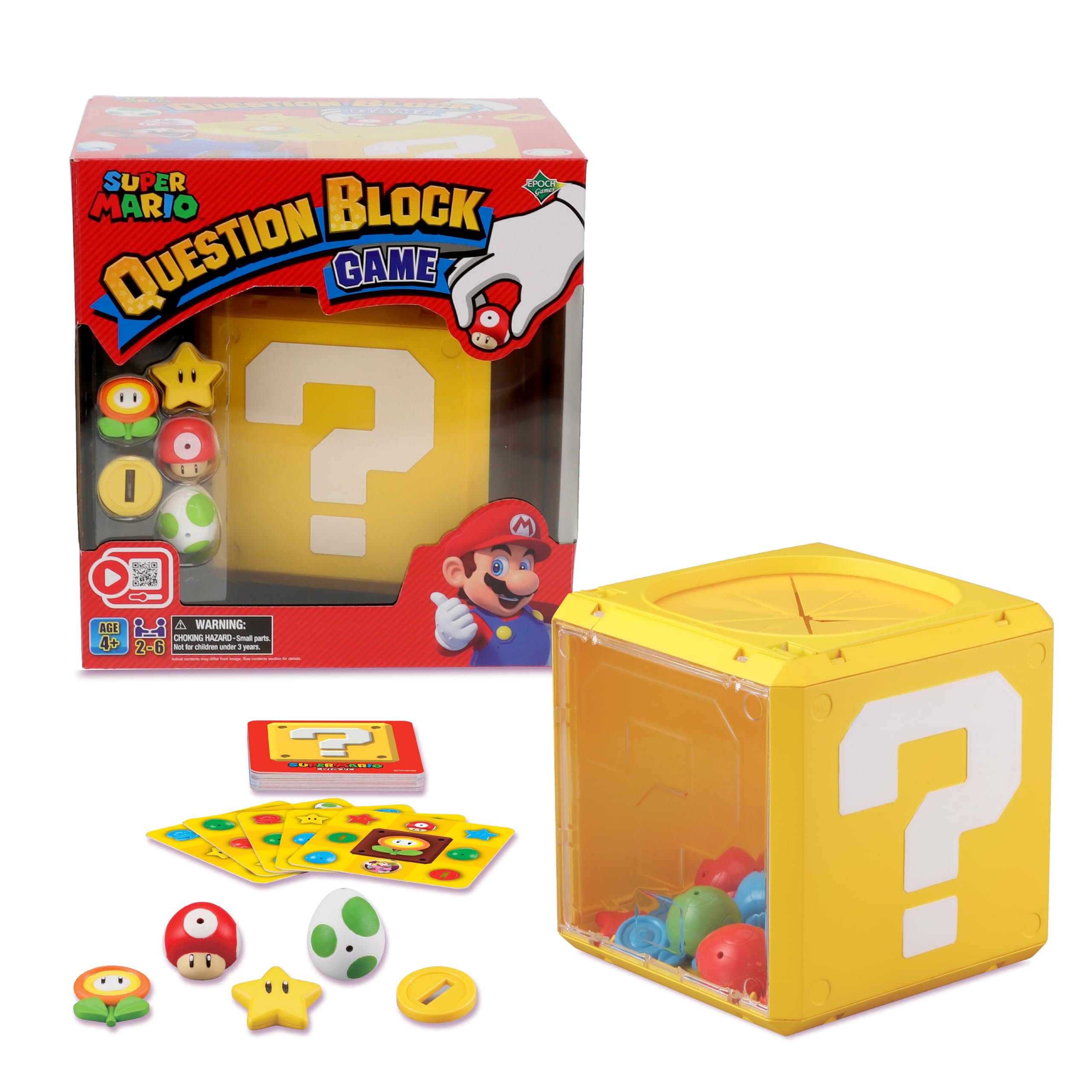 EPOCH Super Mario Question Block Game - 3 Games in 1 | 2-6 Players | Ages 4+ 1
