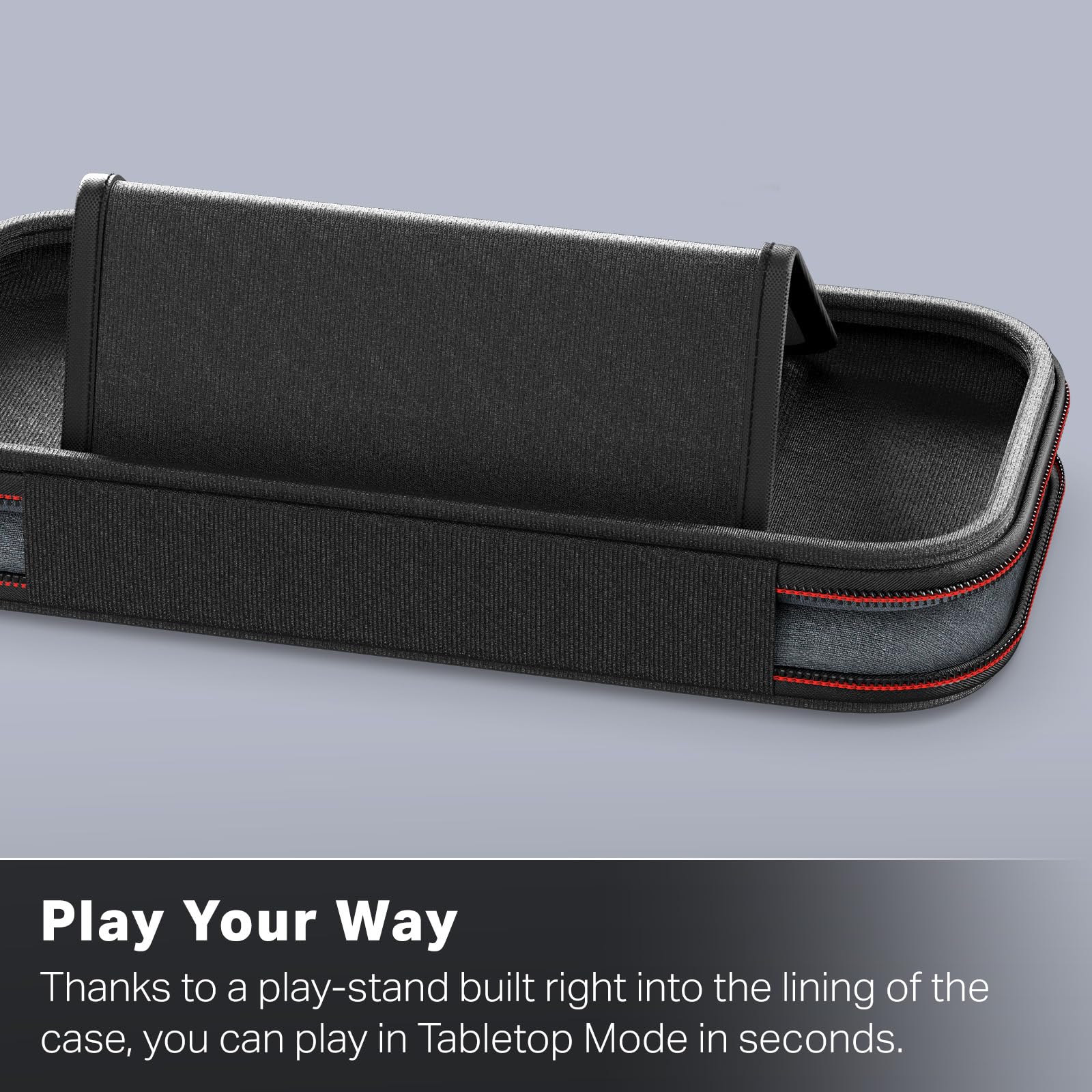 PowerA Slim Case for Nintendo Switch 2 - Grey, Officially Licensed, Holds 10 Games, Padded Screen Protector, Built-in Stand 6