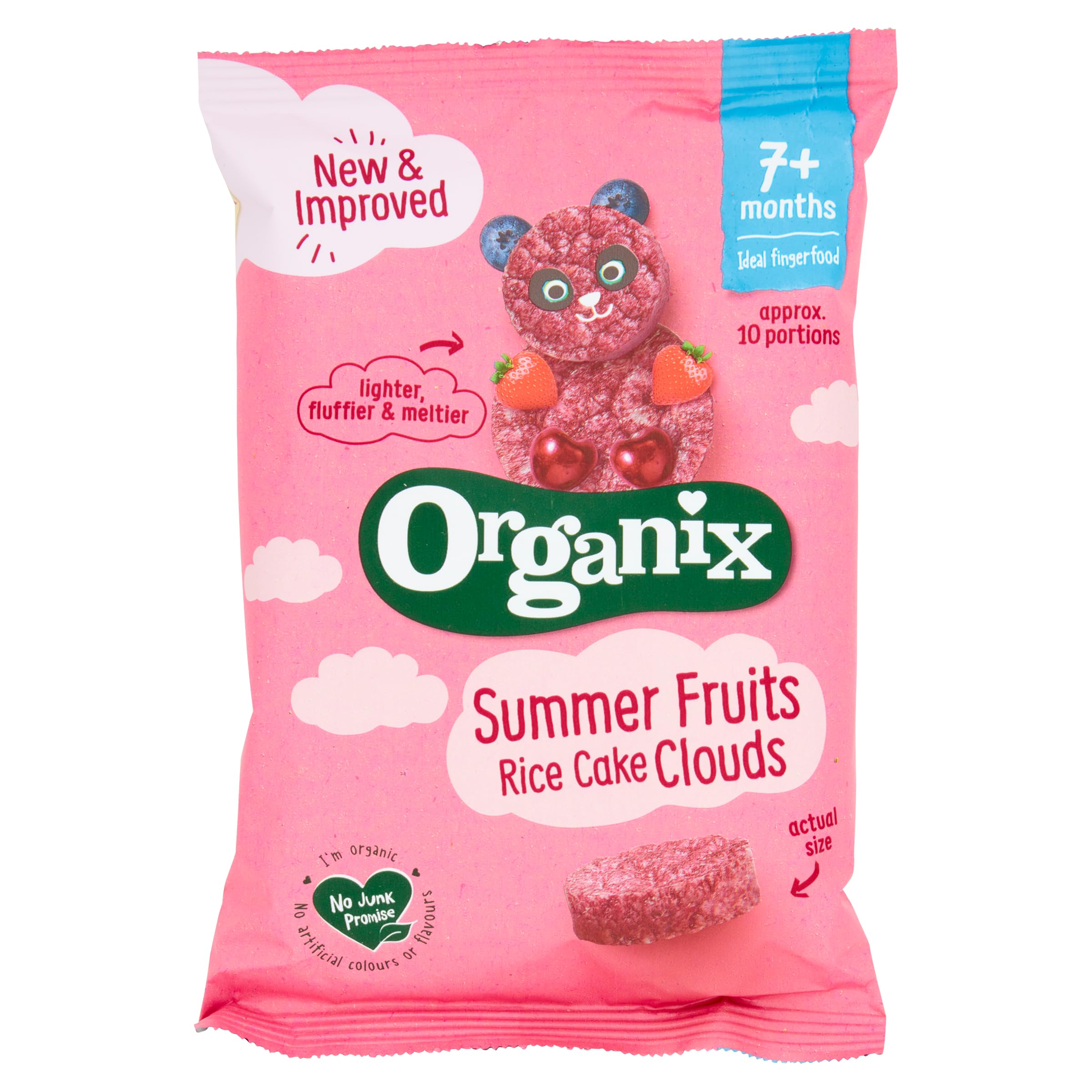Organix Summer Fruits Rice Cake Clouds Baby Snacks, Organic, 40g Pack of 6 5