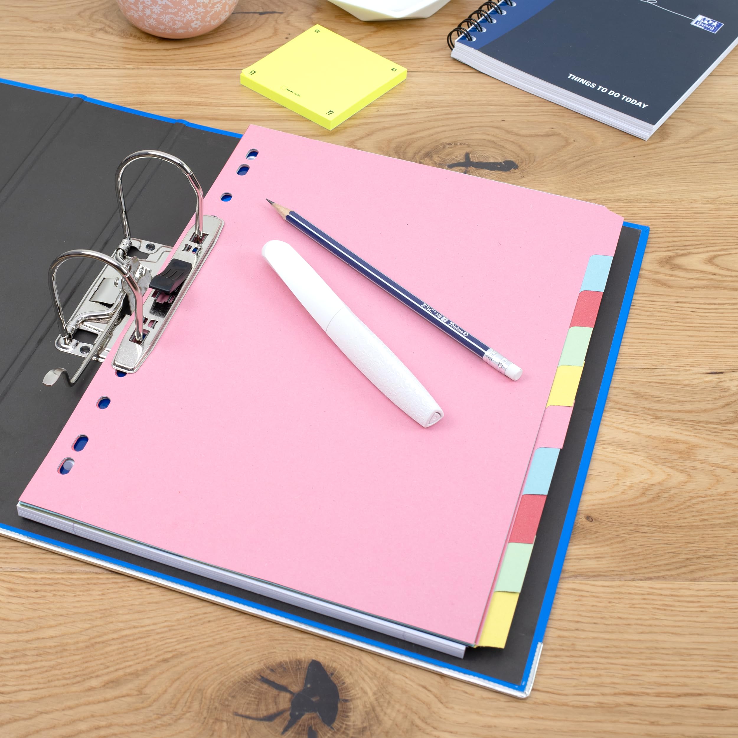 Elba 5 Pack A4 10 Part Card File Dividers - Pink Finish | Durable Cardboard 6