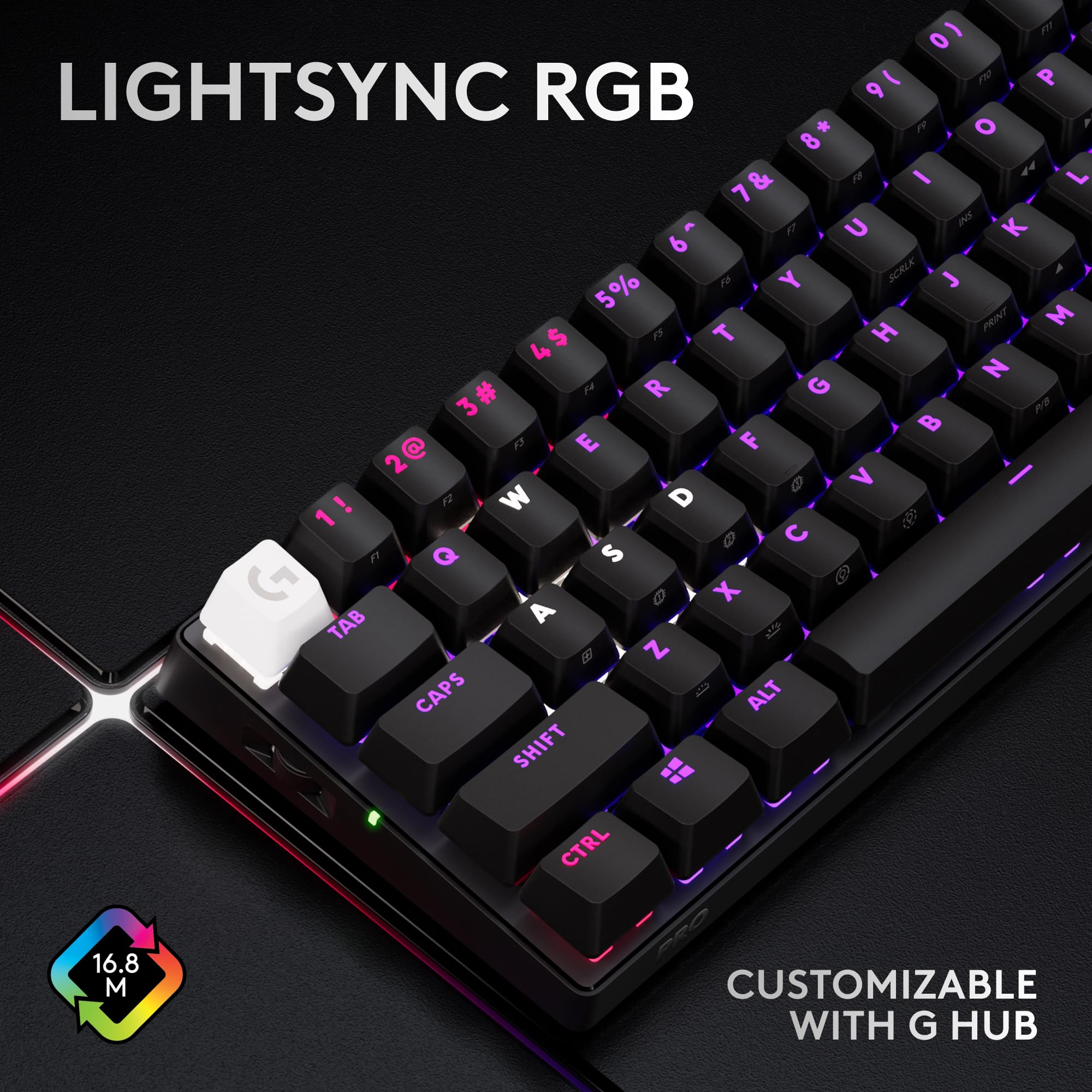 Logitech G PRO X 60 LIGHTSPEED Wireless Gaming Keyboard - Ultra Compact TKL with Optical Switches 7