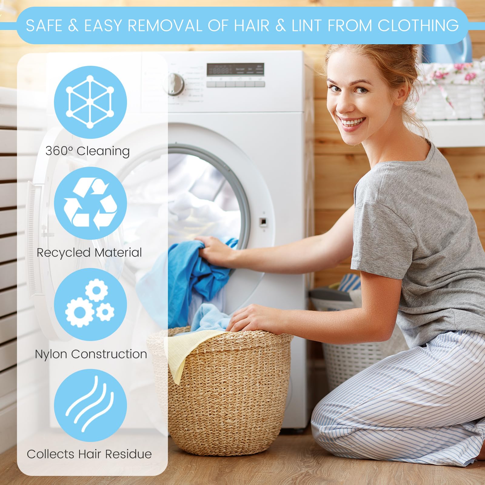 Lychico Laundry Anti-Tangle Dryer Balls - 12 Pack | Reusable Lint & Hair Remover 5