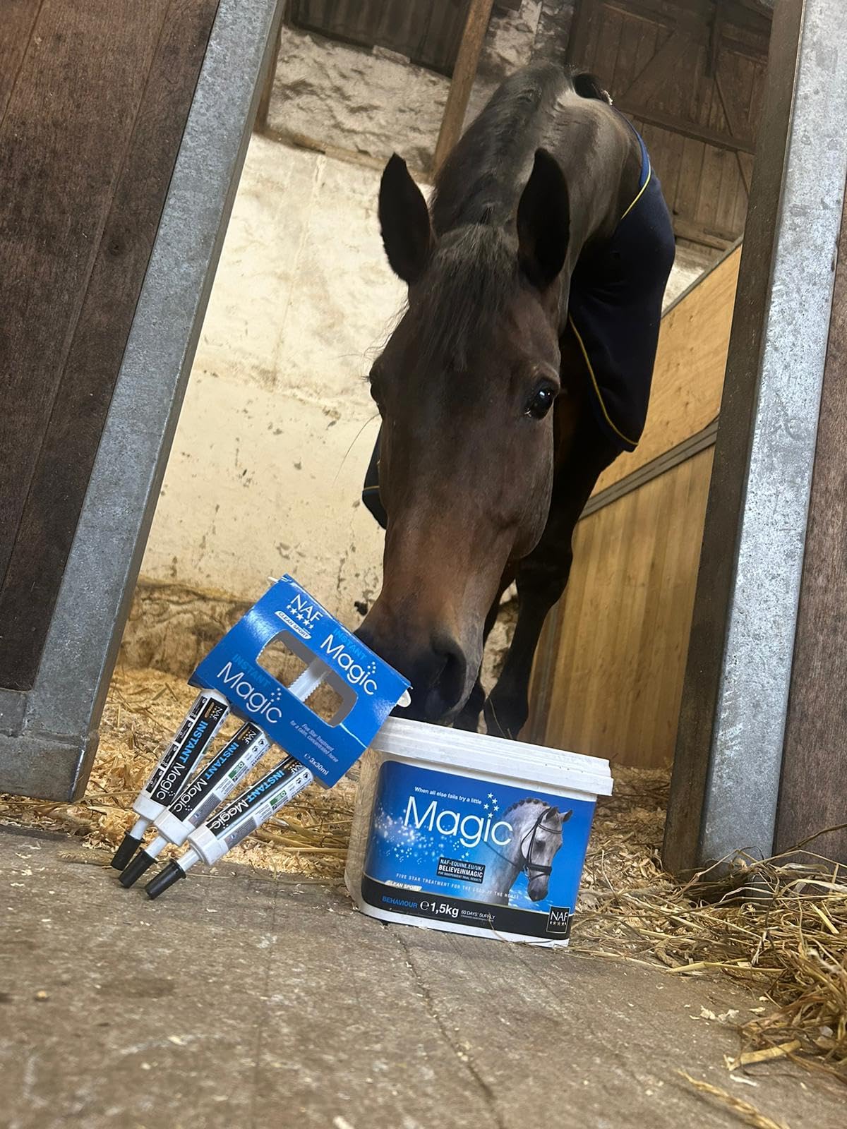 NAF Instant Magic Calming Supplement - Fast-Acting Liquid for Horses | 3 x 30ml Syringes 3