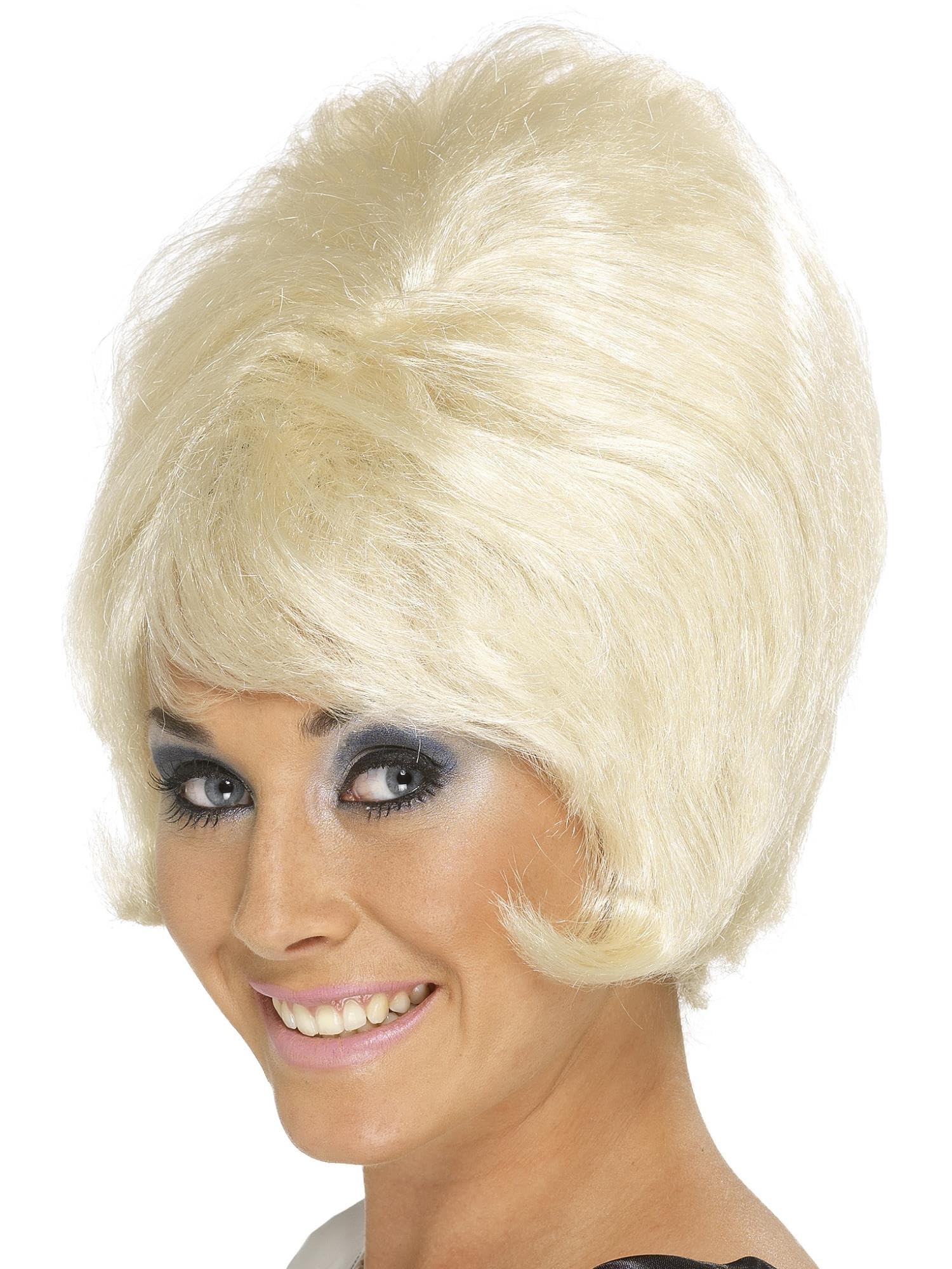 Smiffys 60s Beehive Wig Blonde Short 1960s Groovy Fancy Dress Up Wig 1
