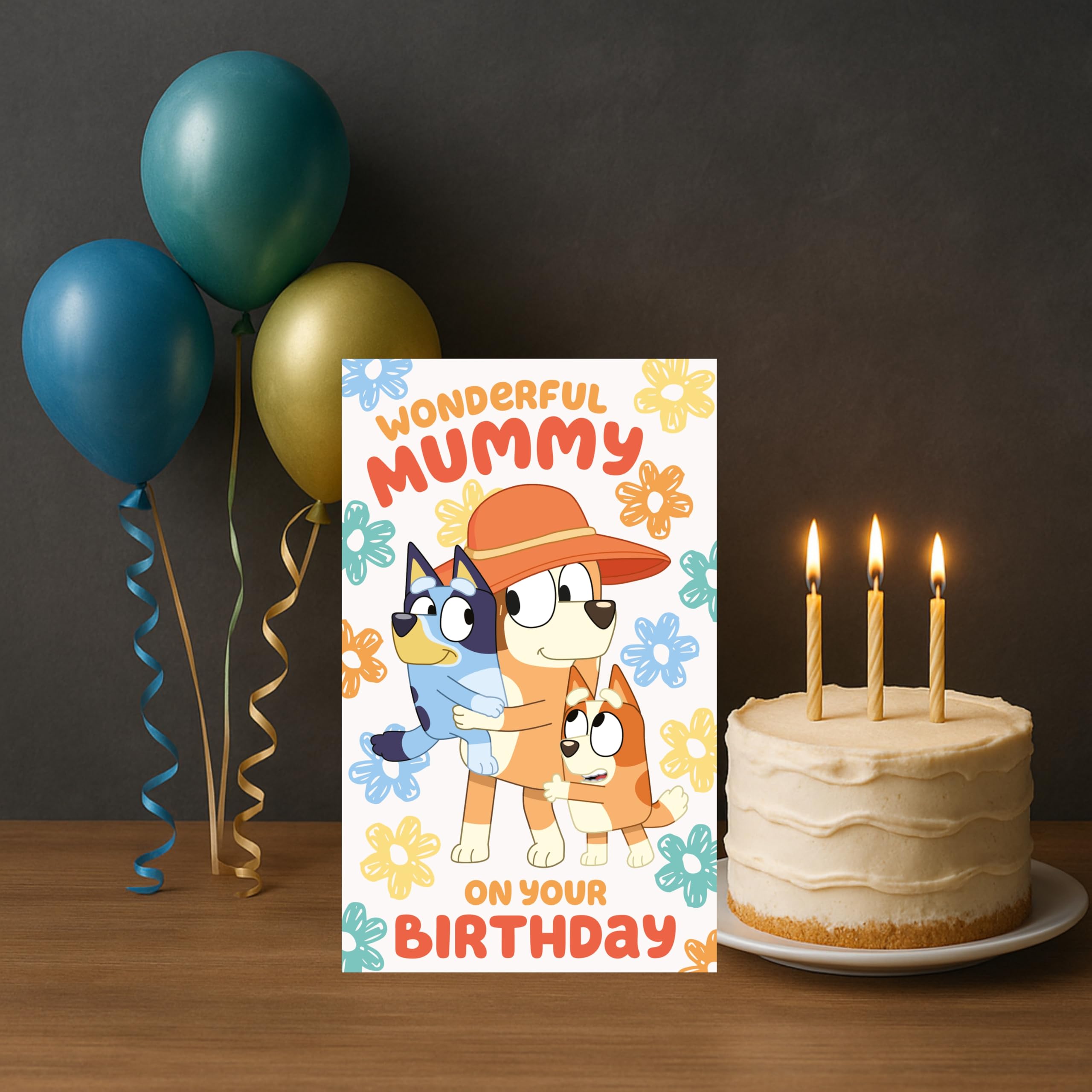 Danilo Promotions LTD Bluey Birthday Card for Mummy | Standard Size 22.86 cm x 12.7 cm | Blank Interior 3