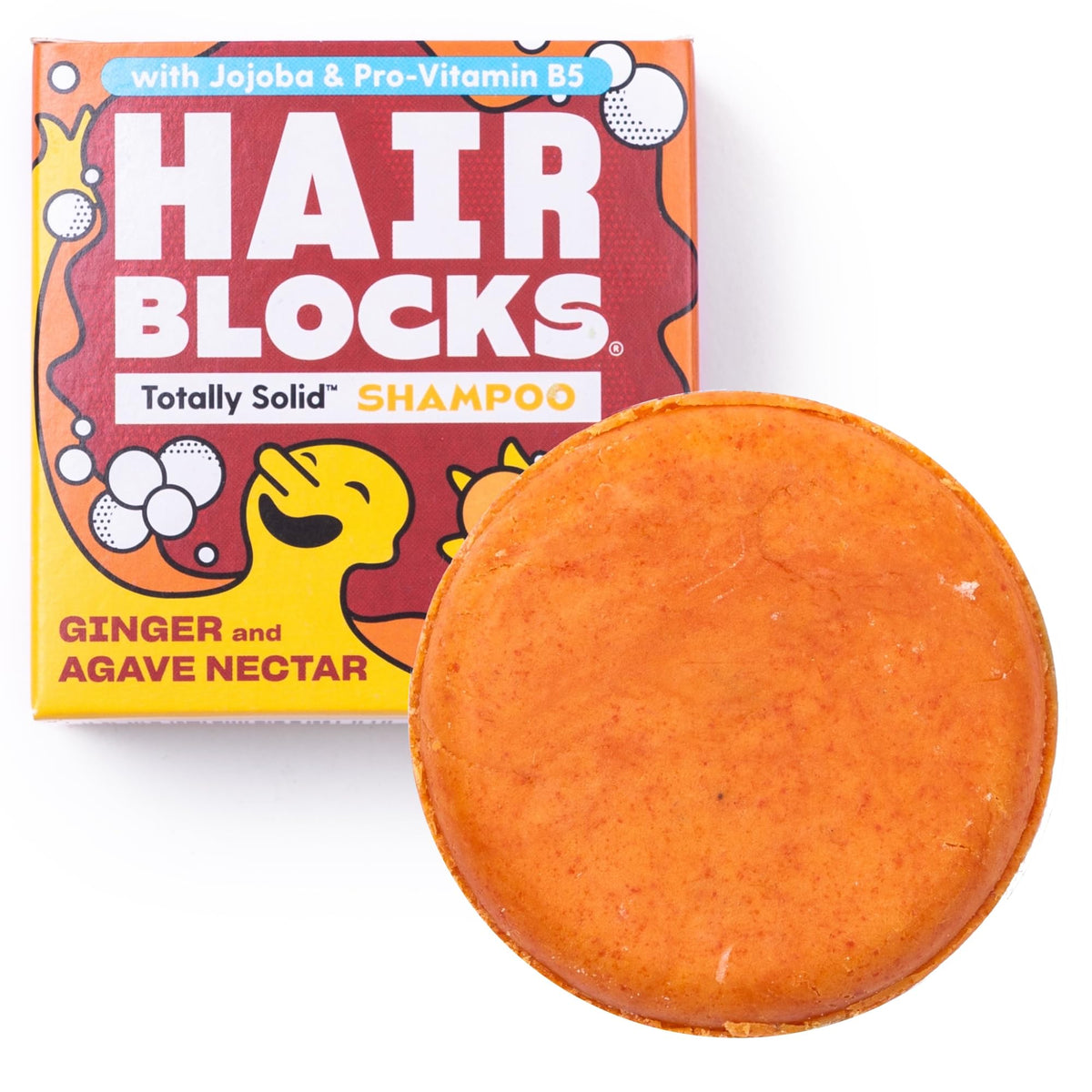 Shower Blocks Hair Blocks Solid Shampoo Bar - Ginger & Agave Nectar, 85g