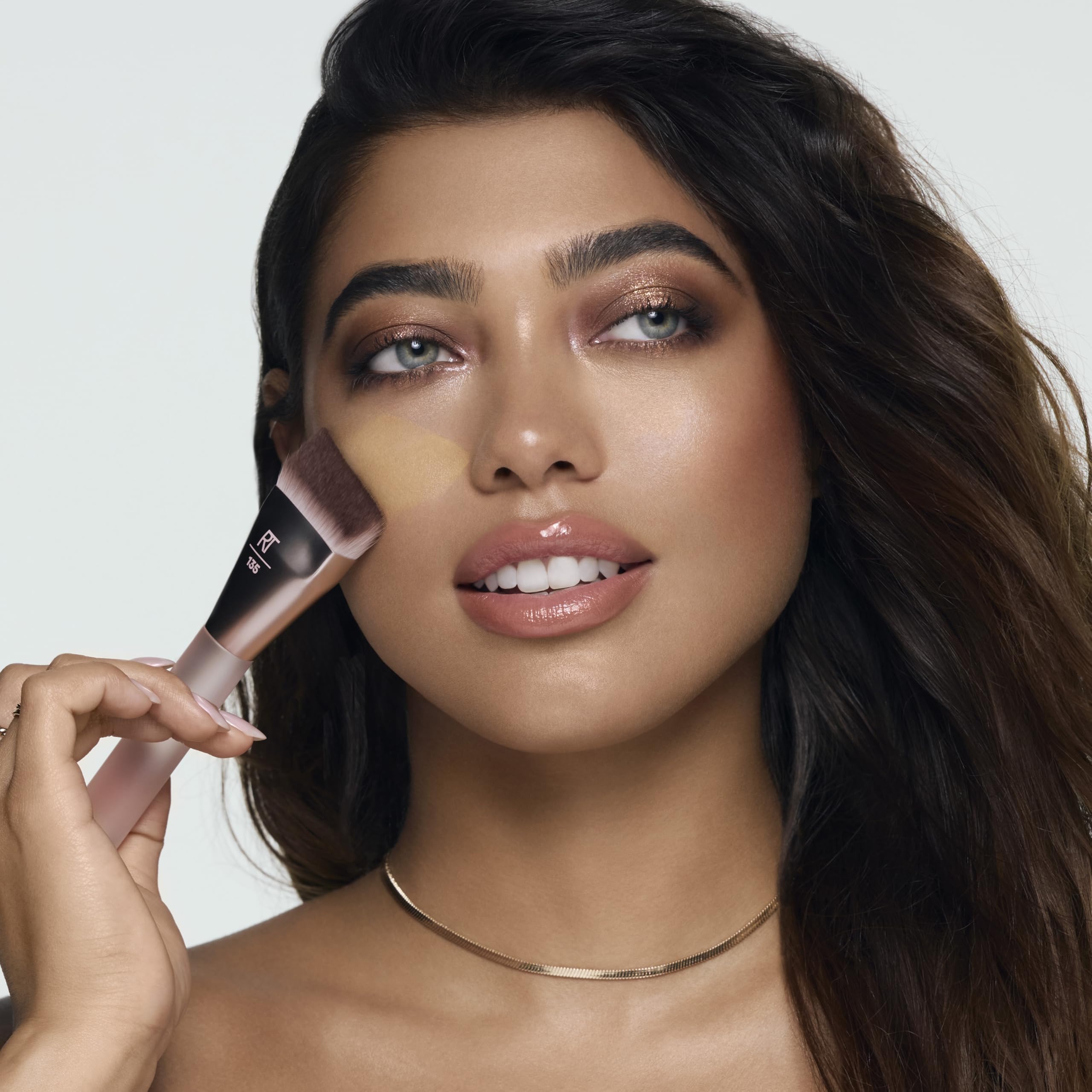 REAL TECHNIQUES New Nudes H-Diamond Blending Brush for Foundation, Contour & Blush | Synthetic Bristles 7
