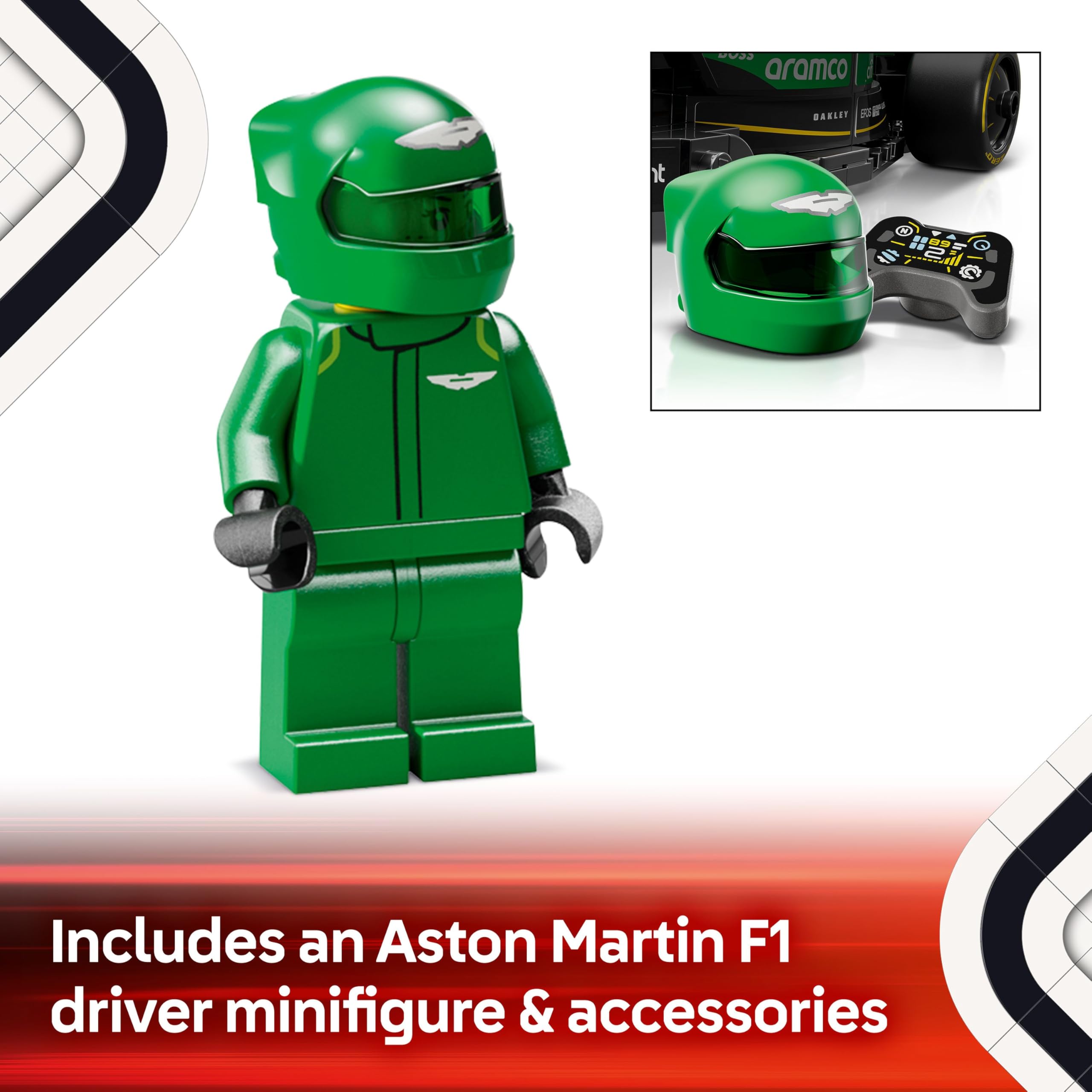 LEGO Speed Champions Aston Martin Aramco F1 AMR24 Race Car Toy - Building Set with Driver Minifigure for Ages 10+ 6