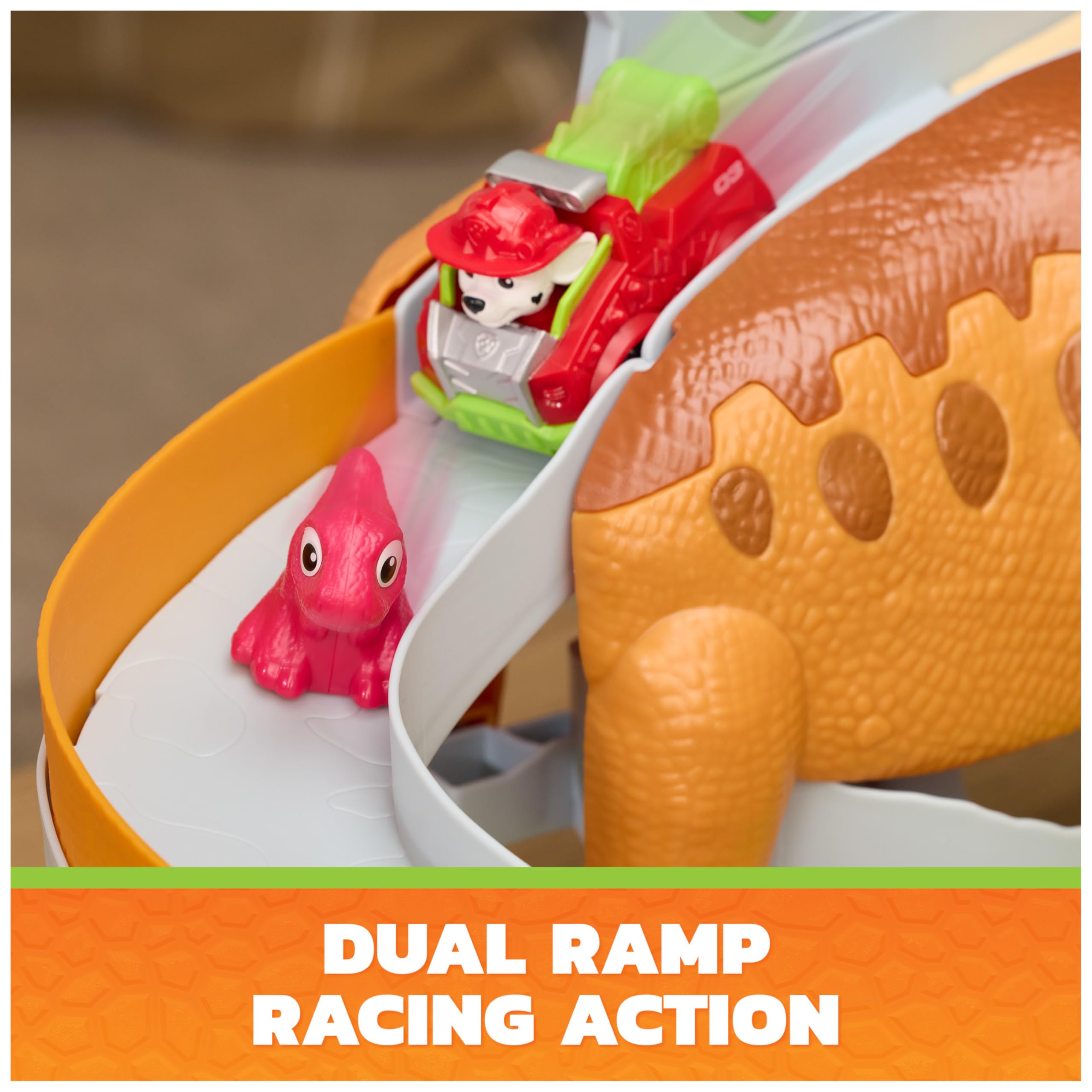 Paw Patrol Dino Movie Lift and Race Dino Playset with Marshall Pup Squad Racer | Ages 3+ | Multicolor 3