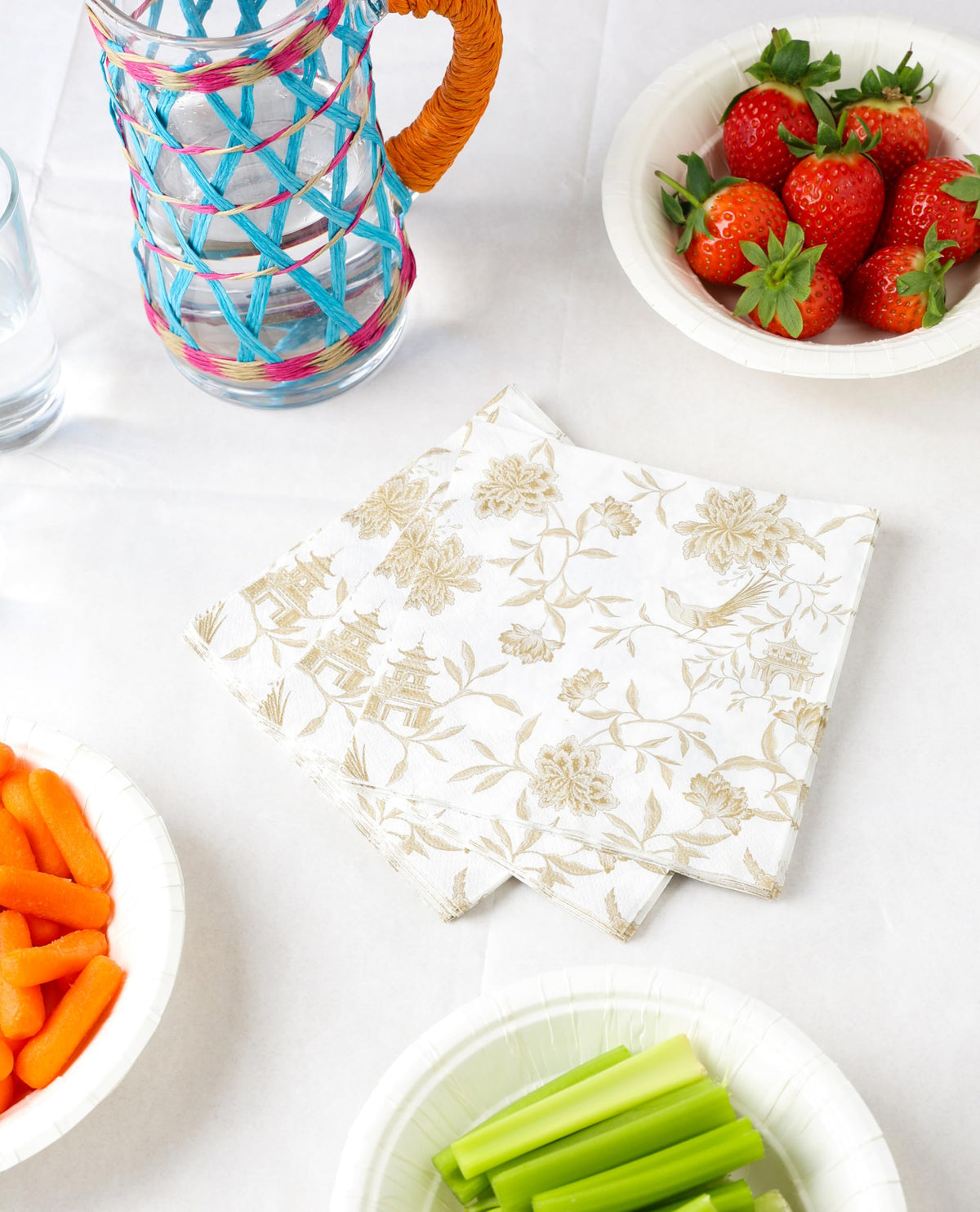 Talking Tables Chinoiserie Paper Napkins - 100, Gold, 2-Ply, 33 cm