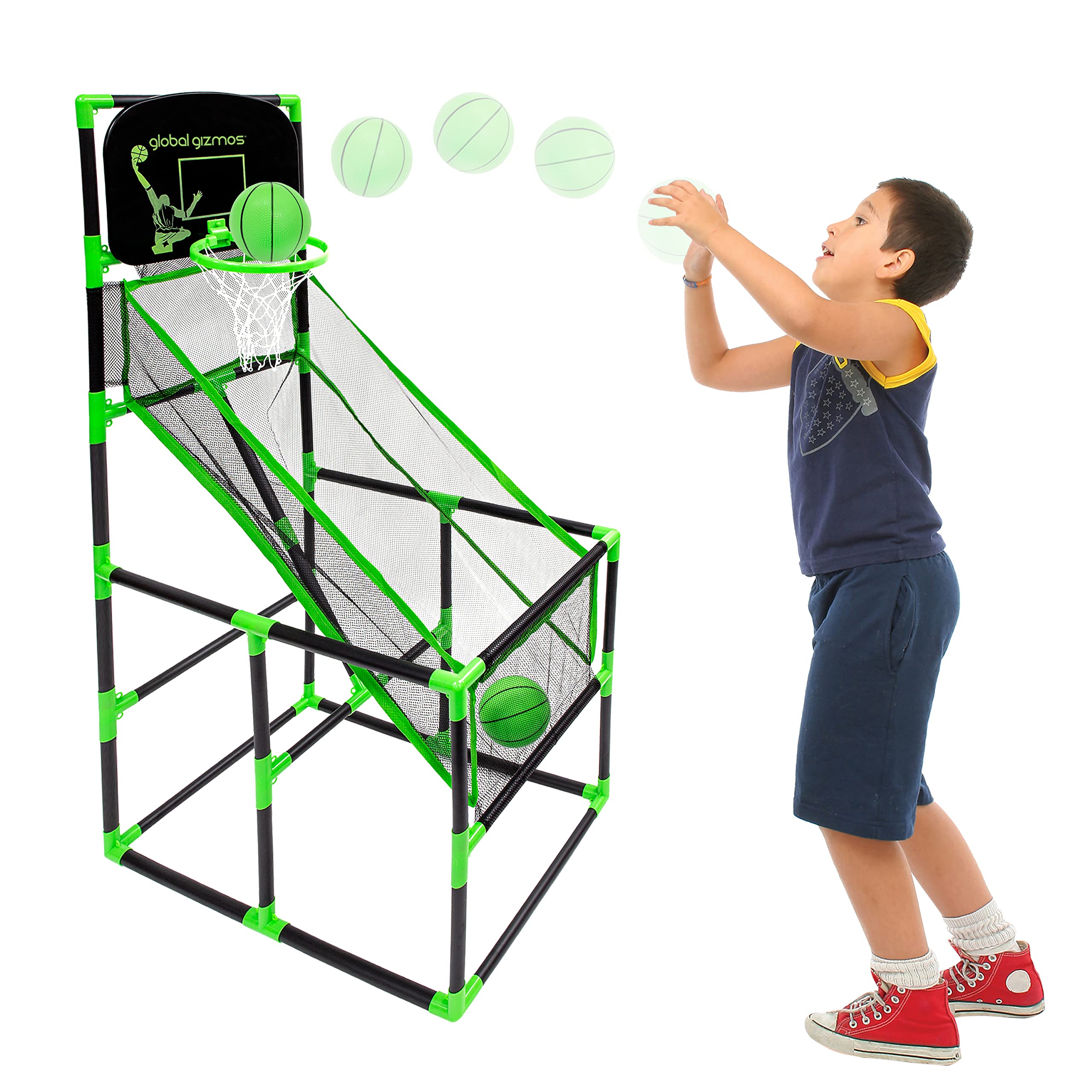 Global Gizmos 55629 Arcade Basketball Hoop - Indoor/Outdoor Use with 2 Balls & Pump 3