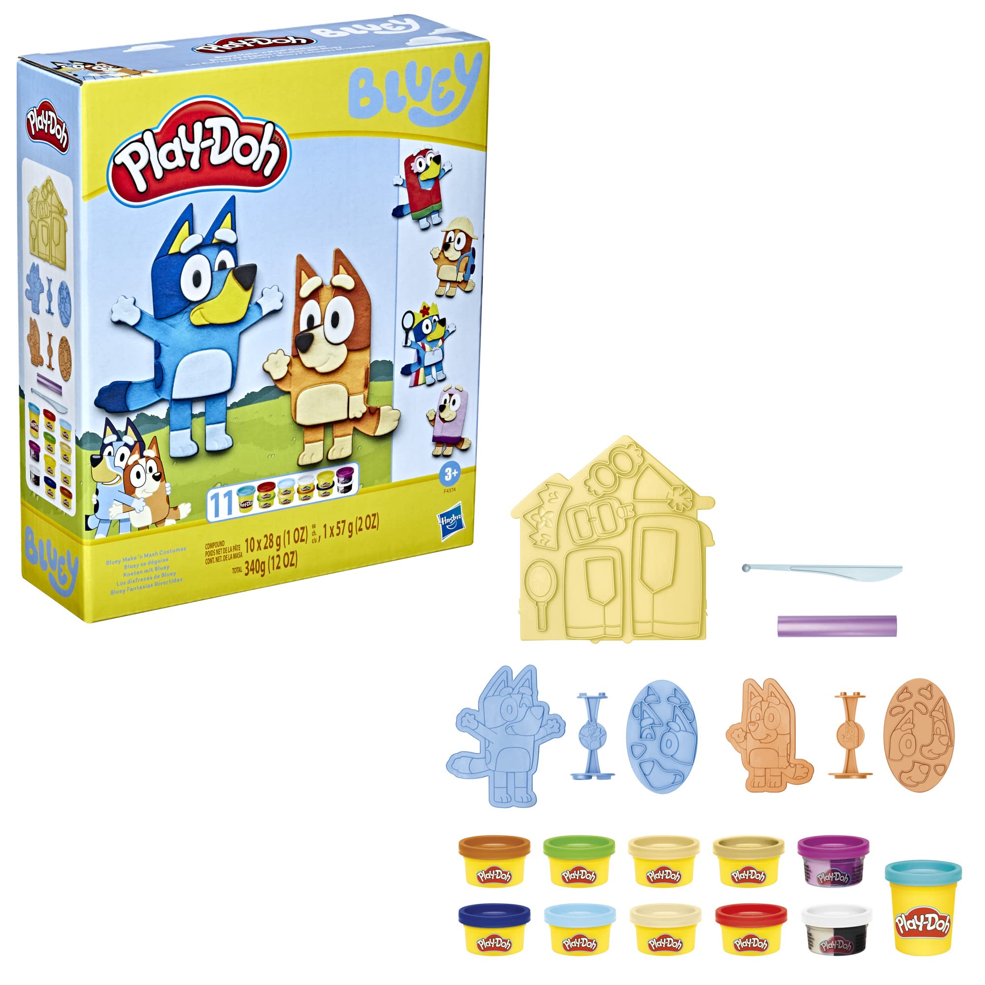 Play-Doh Bluey Make ’n Mash Costumes Playset - Creative Arts & Crafts Toy for Toddlers 3+ 1