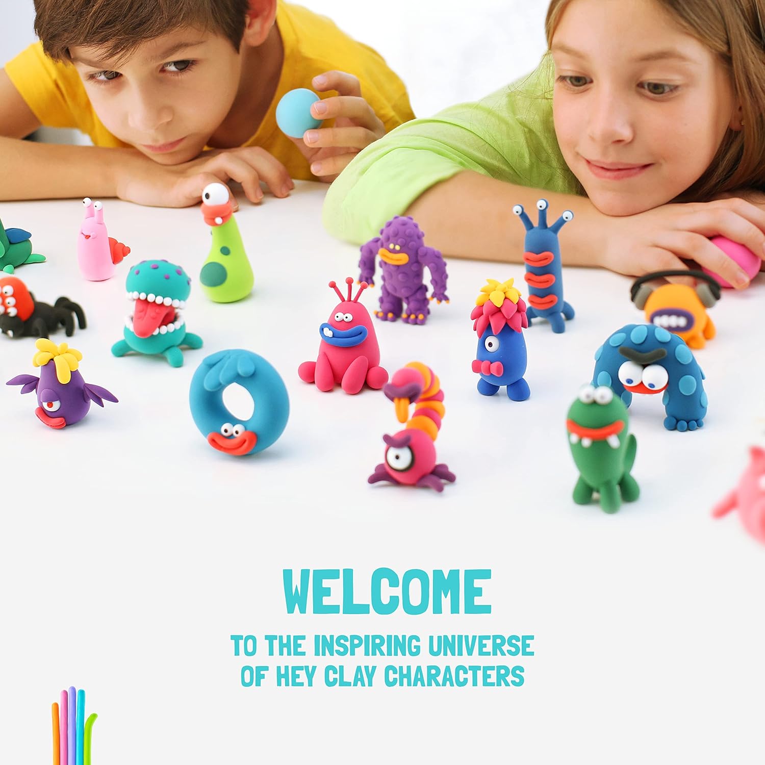 Hey Clay Forest Animals Set - Air Dry Modeling Clay Kit for Kids 9