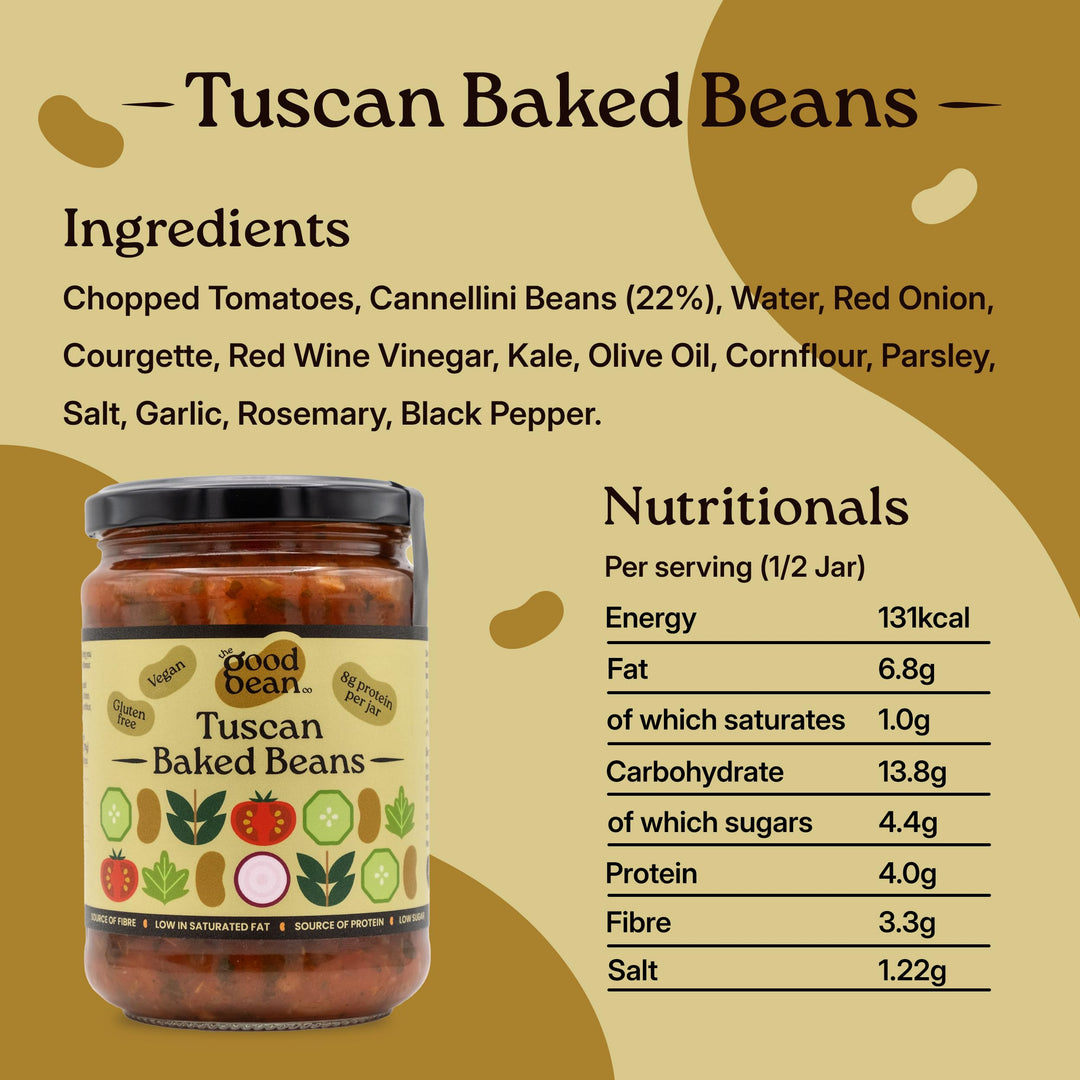 The Good Bean Co - Tuscan Baked Beans Cannellini Beans in Tomato Sauce 350g