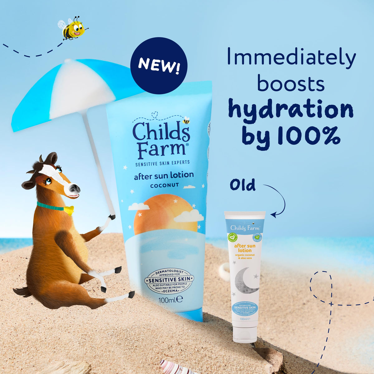 Childs Farm Kids & Baby After Sun Lotion, Coconut - Sensitive Skin, 100 ml