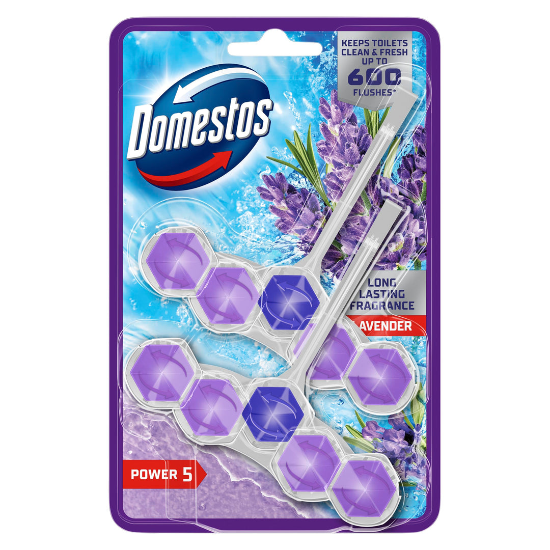 Domestos - Power 5 Lavender Toilet Rim Blocks 2x 50 g