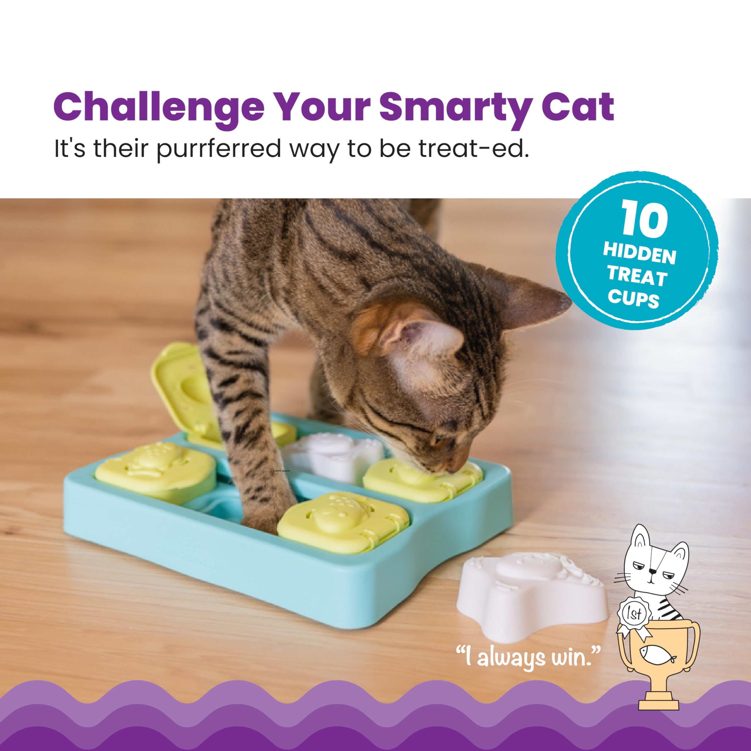 Catstages Kitty Cube Treat Puzzle Toy - Adjustable Difficulty | Encourages Foraging | Holds Up to 1/3 Cup Kibble