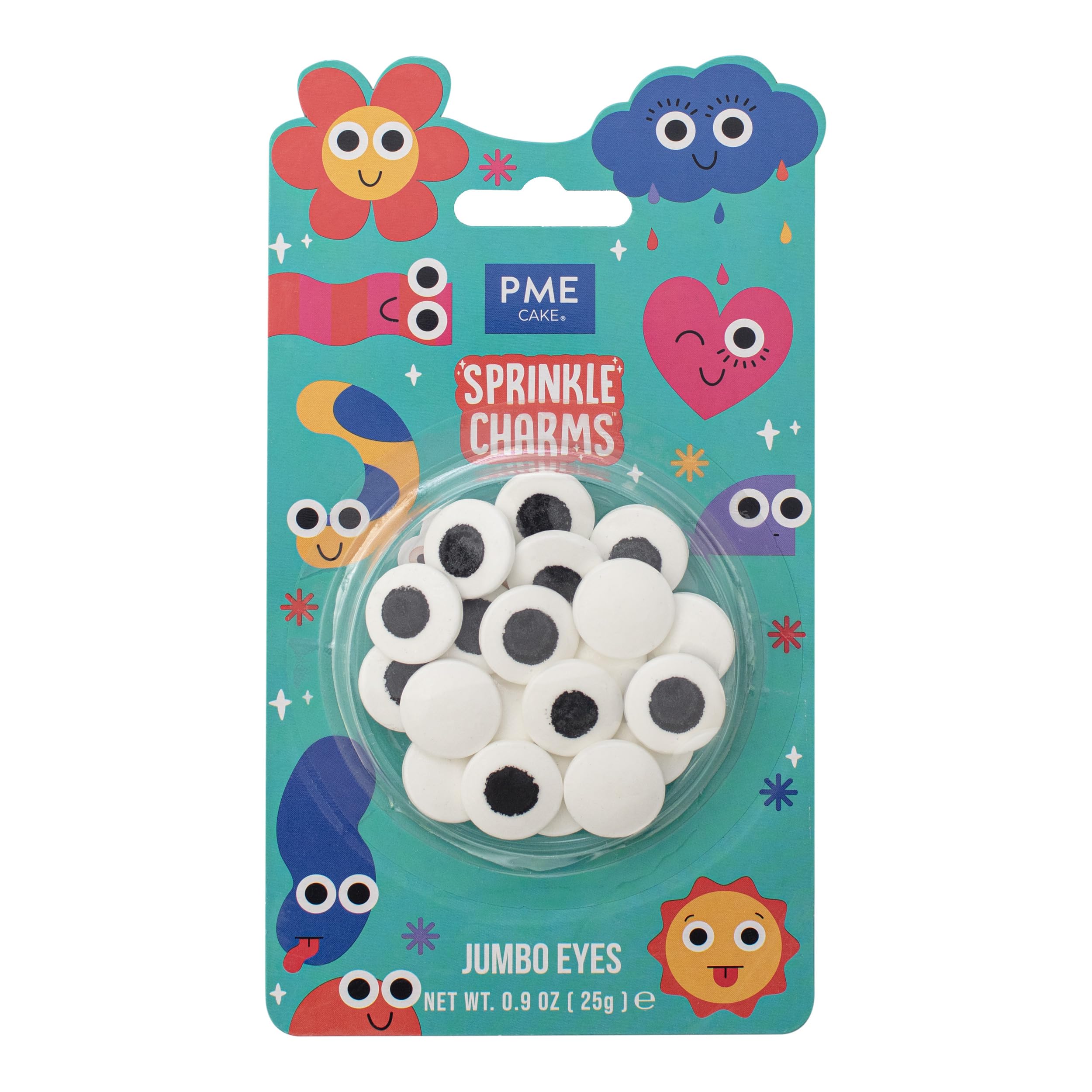PME Cake Jumbo Eyes Sprinkle Charms - Edible Cupcake Toppers | 25g