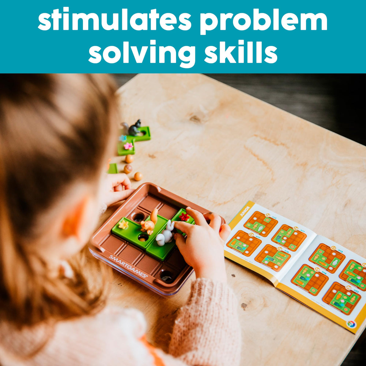 SmartGames Squirrels Go Nuts Sliding Puzzle Game - 60 Challenges - Ages 36 Months–6 Years