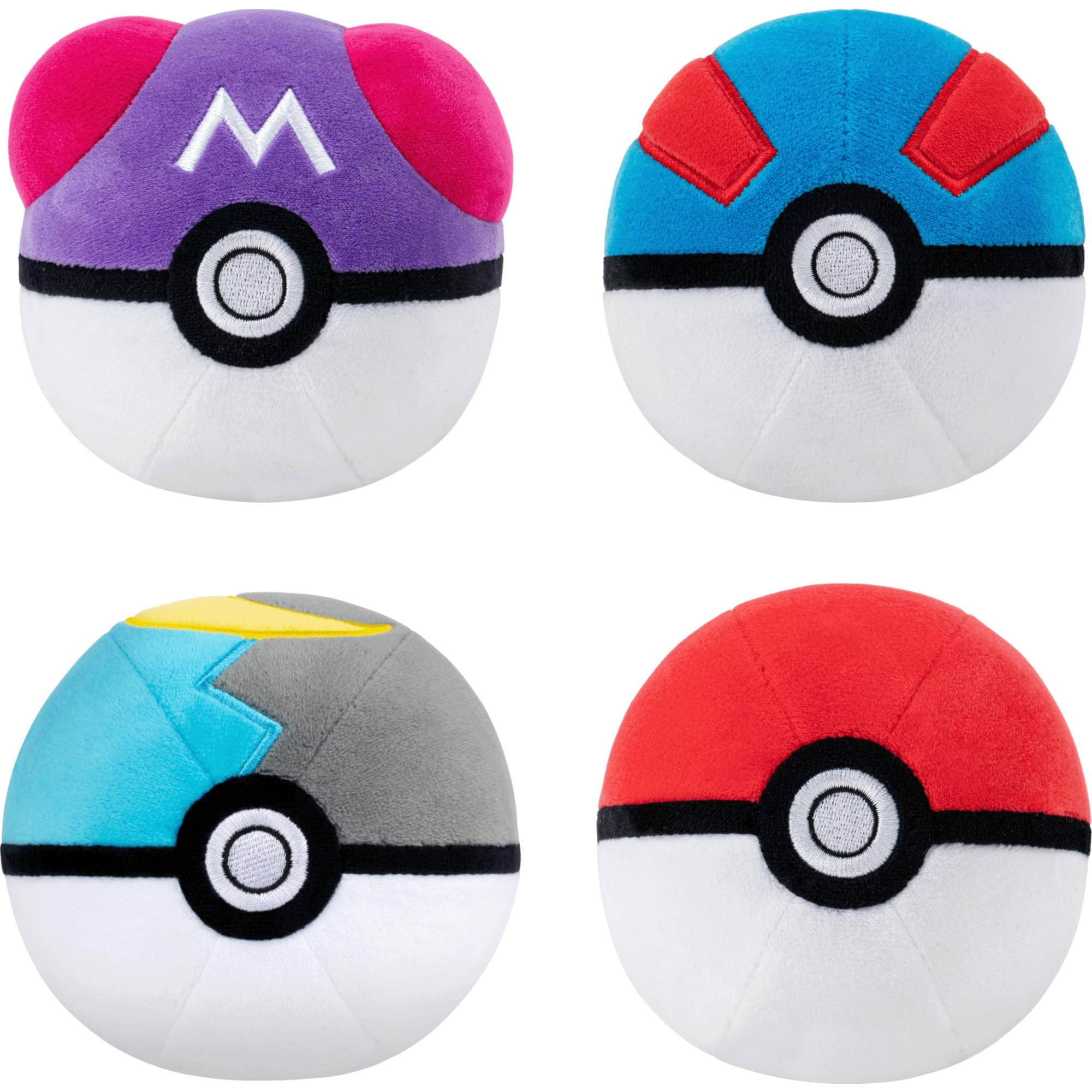 Pokémon Poké Ball Plush 4-Pack - 2-inch Soft Dolls | Multicolor