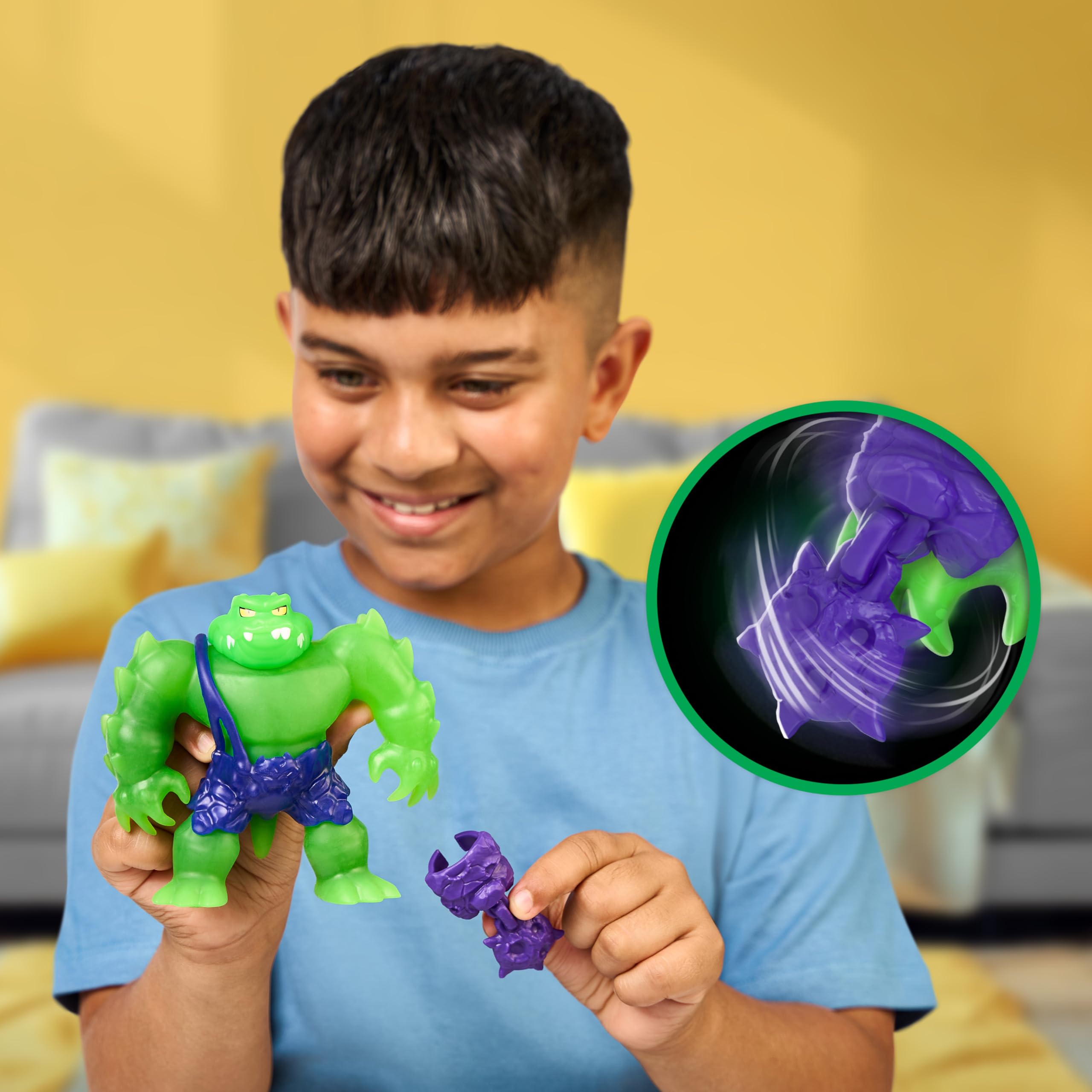 Heroes of Goo Jit Zu Meteor Madness Rock Jaw - Stretchy Goo-Filled Action Figure with Meteor Rock Mace 4