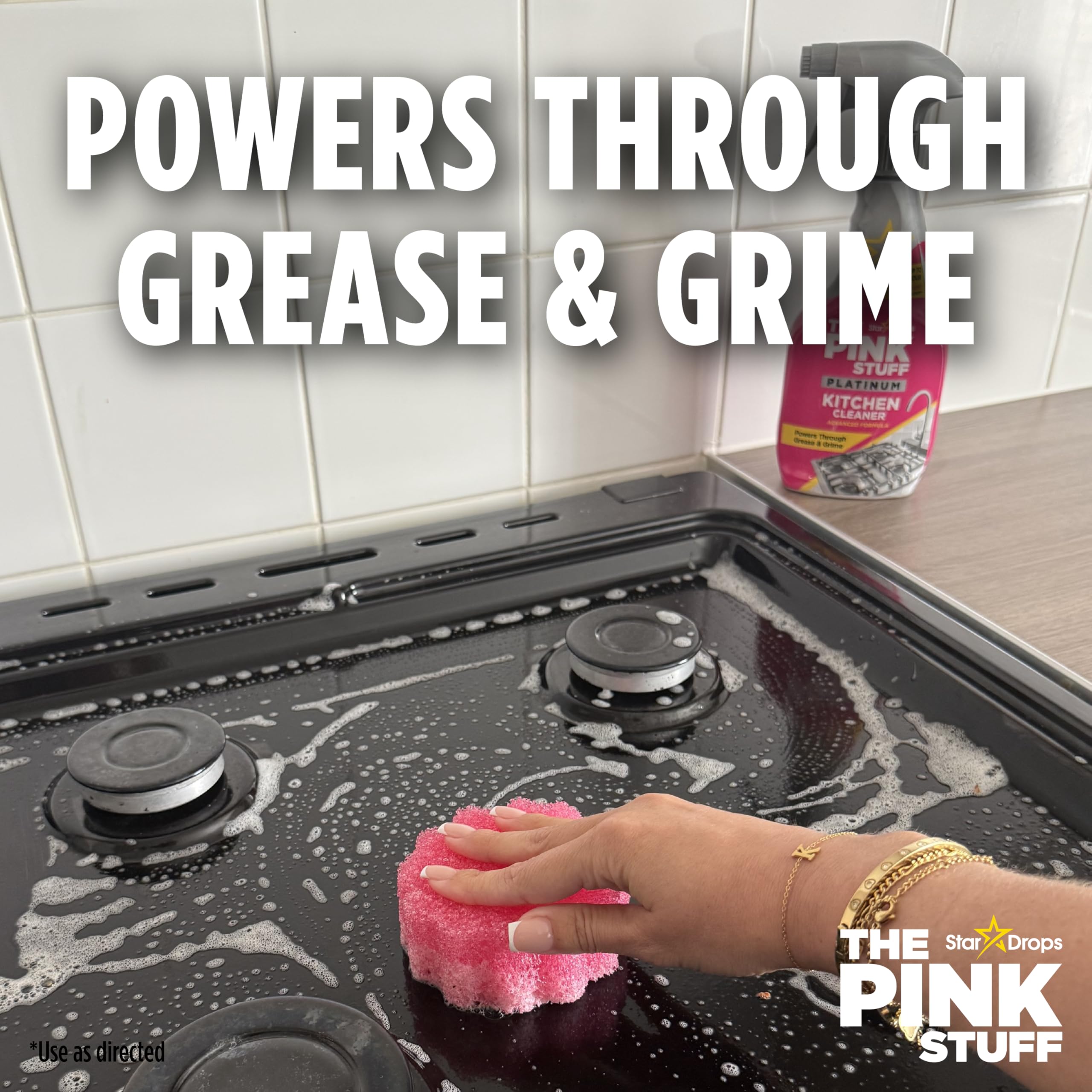 Stardrops The Pink Stuff Platinum Kitchen Cleaner Spray - Cuts Grease & Grime | 750ml | Wild Rhubarb & Dragonfruit Scent 4