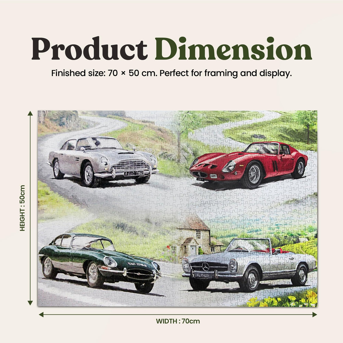 The Leonardo Collection Cars Jigsaw Puzzle - 1000 Pieces, 70 x 50cm