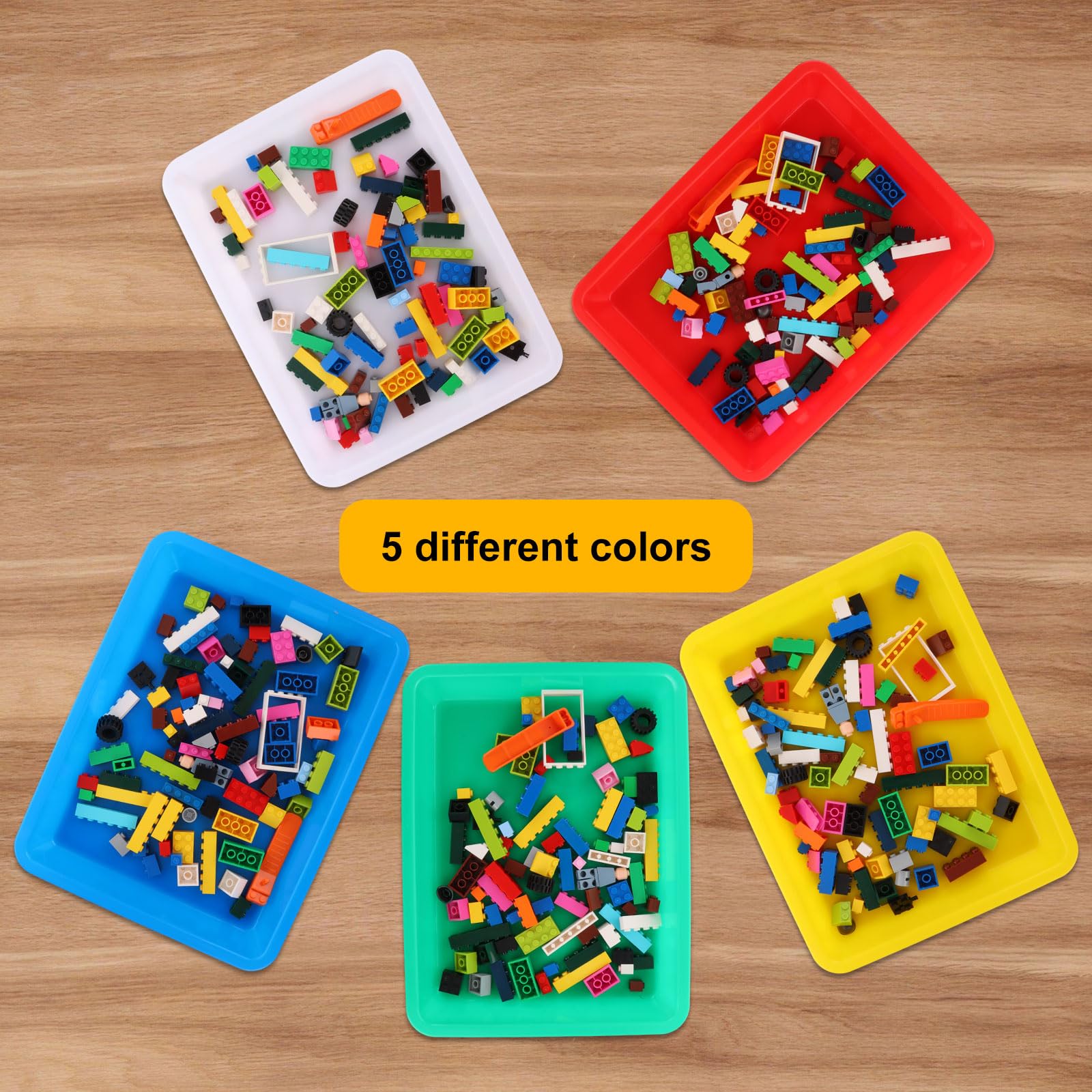 ASelected 10 Pcs Plastic Art Trays - 28x21x3cm | PP Plastic | 5 Assorted Colors 3