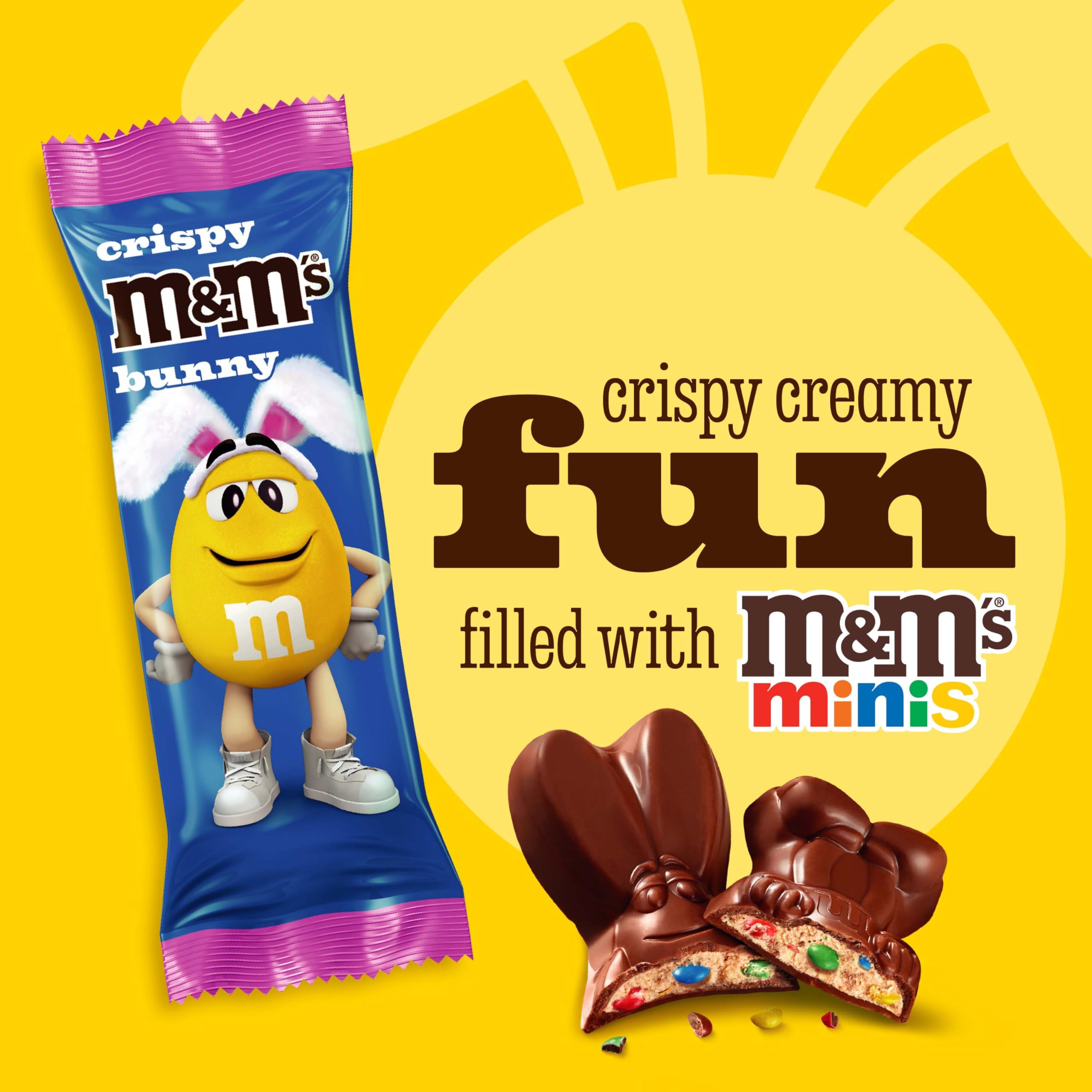 M&M's Milk Chocolate Crispy Bunny - Bulk Easter Chocolate, 32 Pack of 29g Each 3