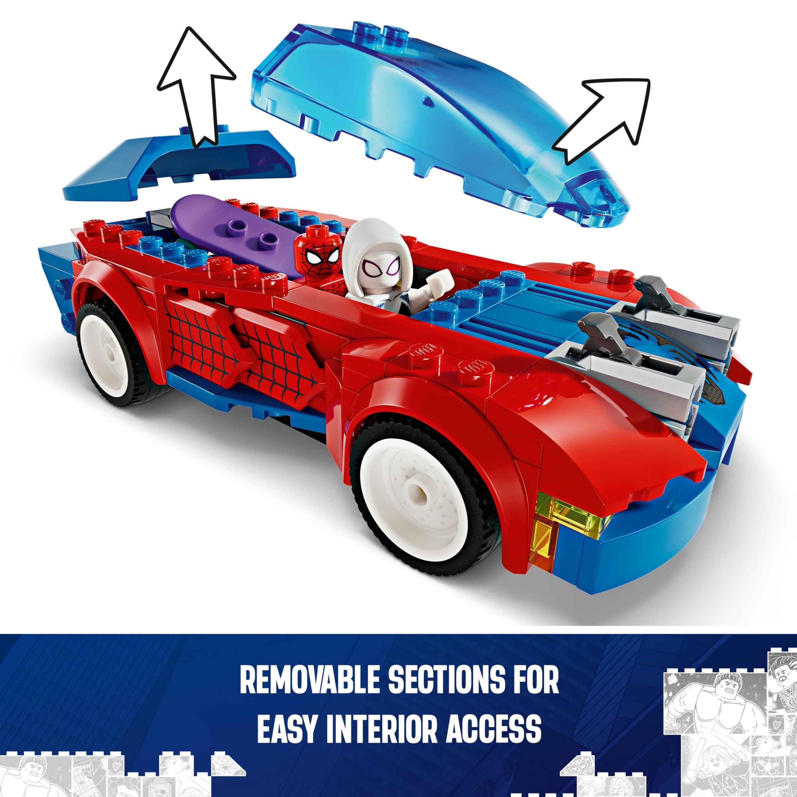 LEGO Marvel Spider-Man Race Car & Venom Green Goblin - Super Hero Building Toy for Kids 7+ 11