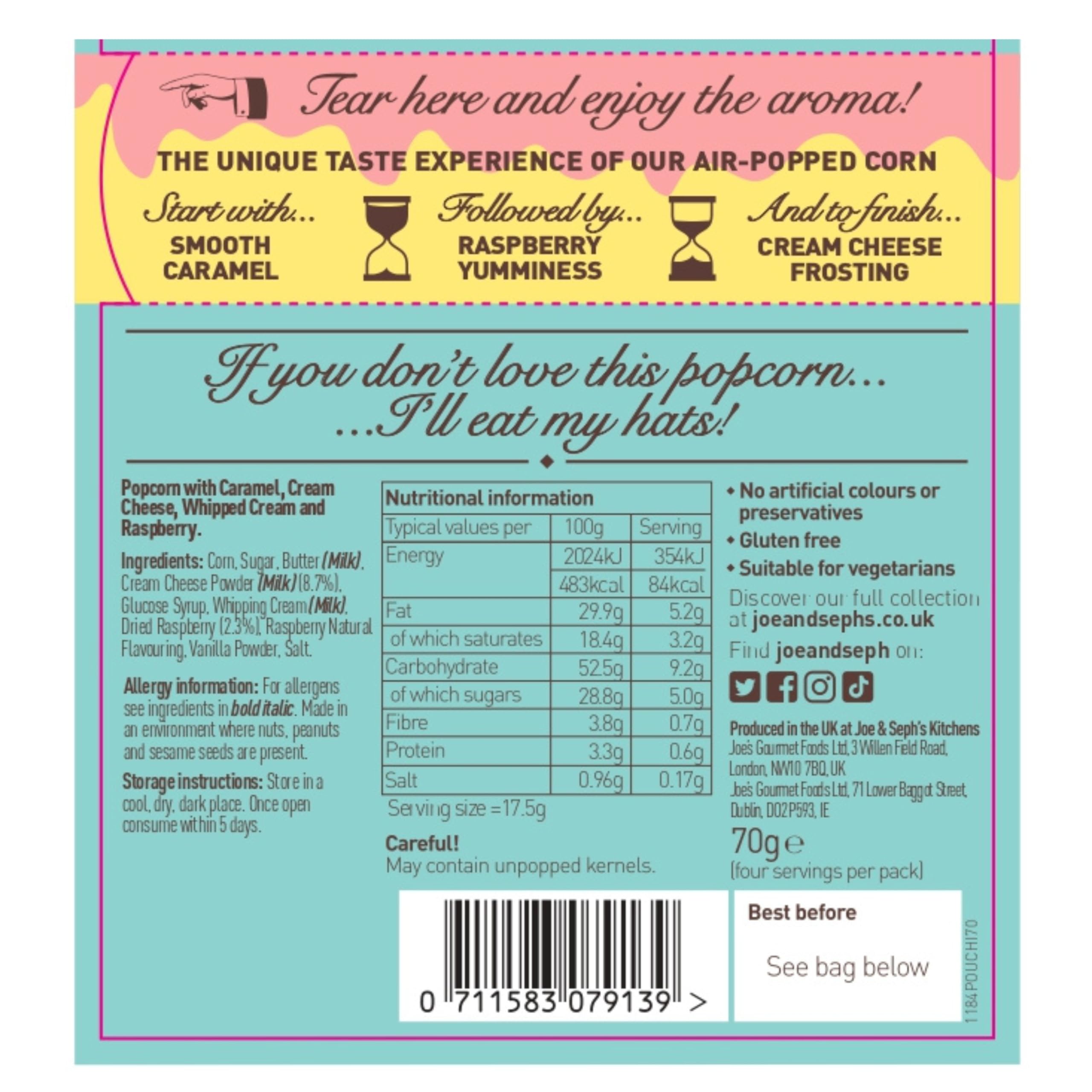 Joe & Seph's Birthday Cake Popcorn - Gourmet Sweet Snack | 70g Resealable Pouch 2