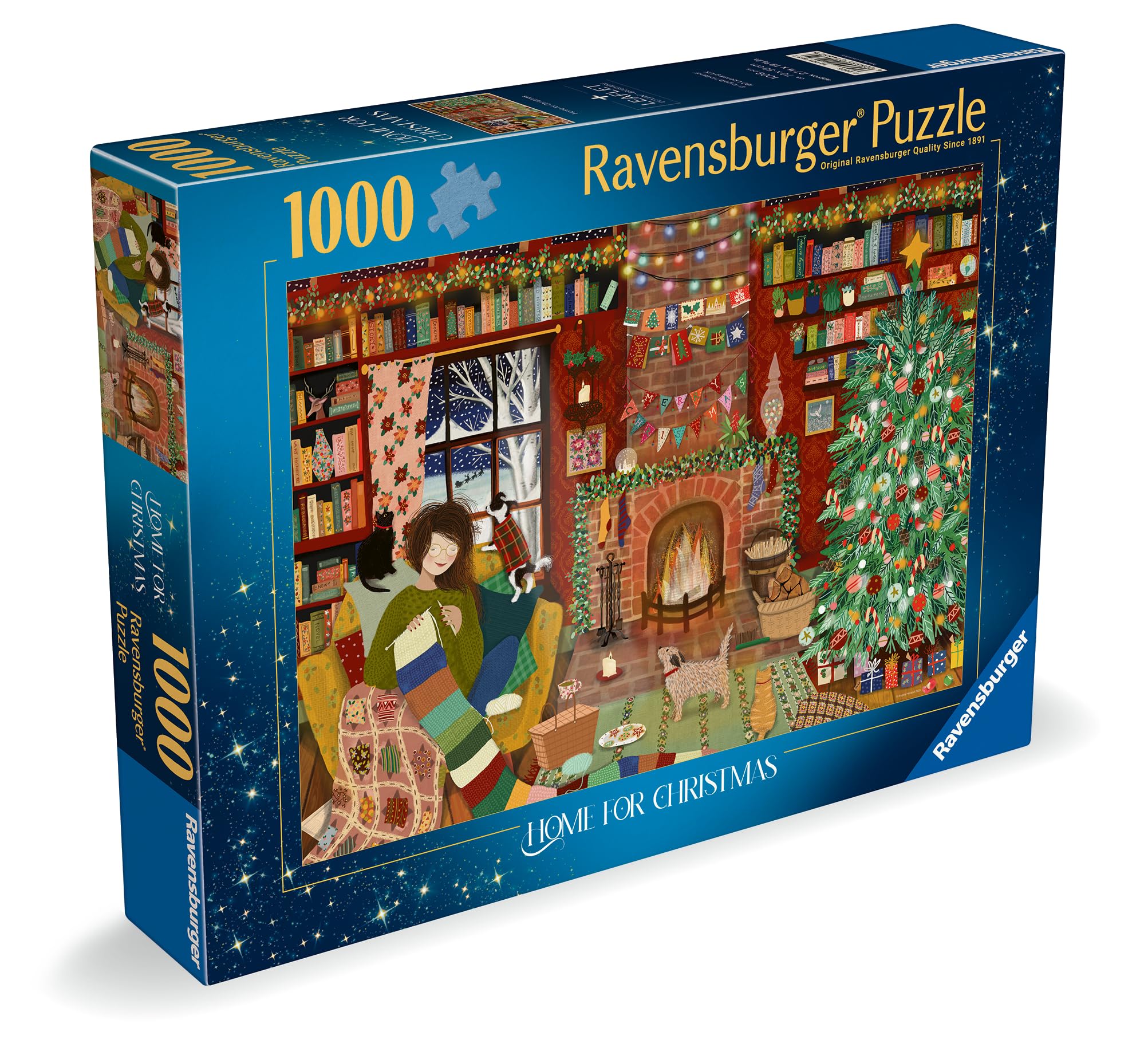 Ravensburger Home for Christmas 1000 Piece Jigsaw Puzzle - Cozy Fireplace Holiday Scene for Adults & Kids 12+ 1